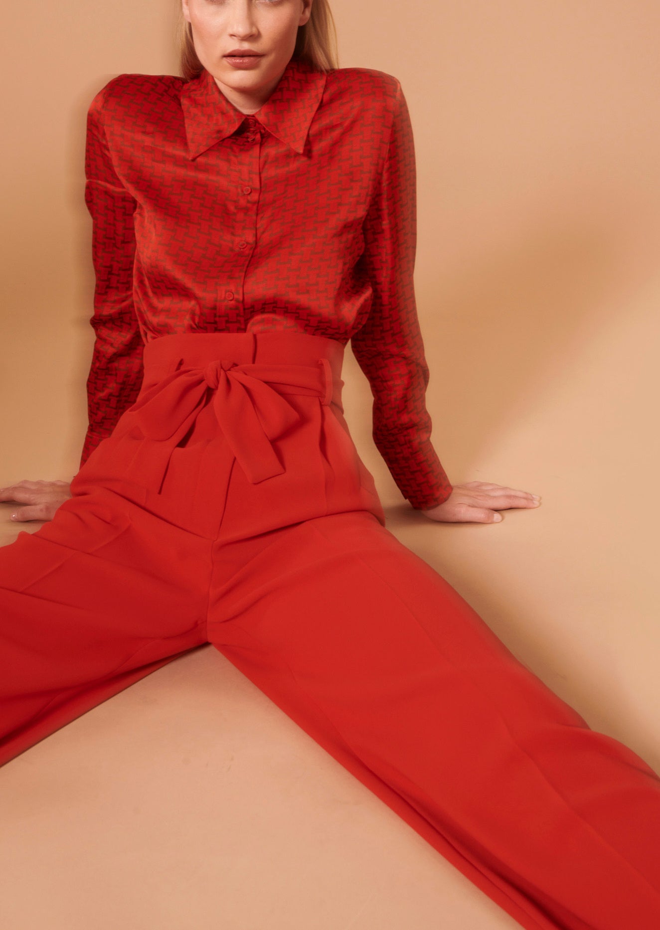 Pantalon Pyla rouge en crêpe Faume - seconde main