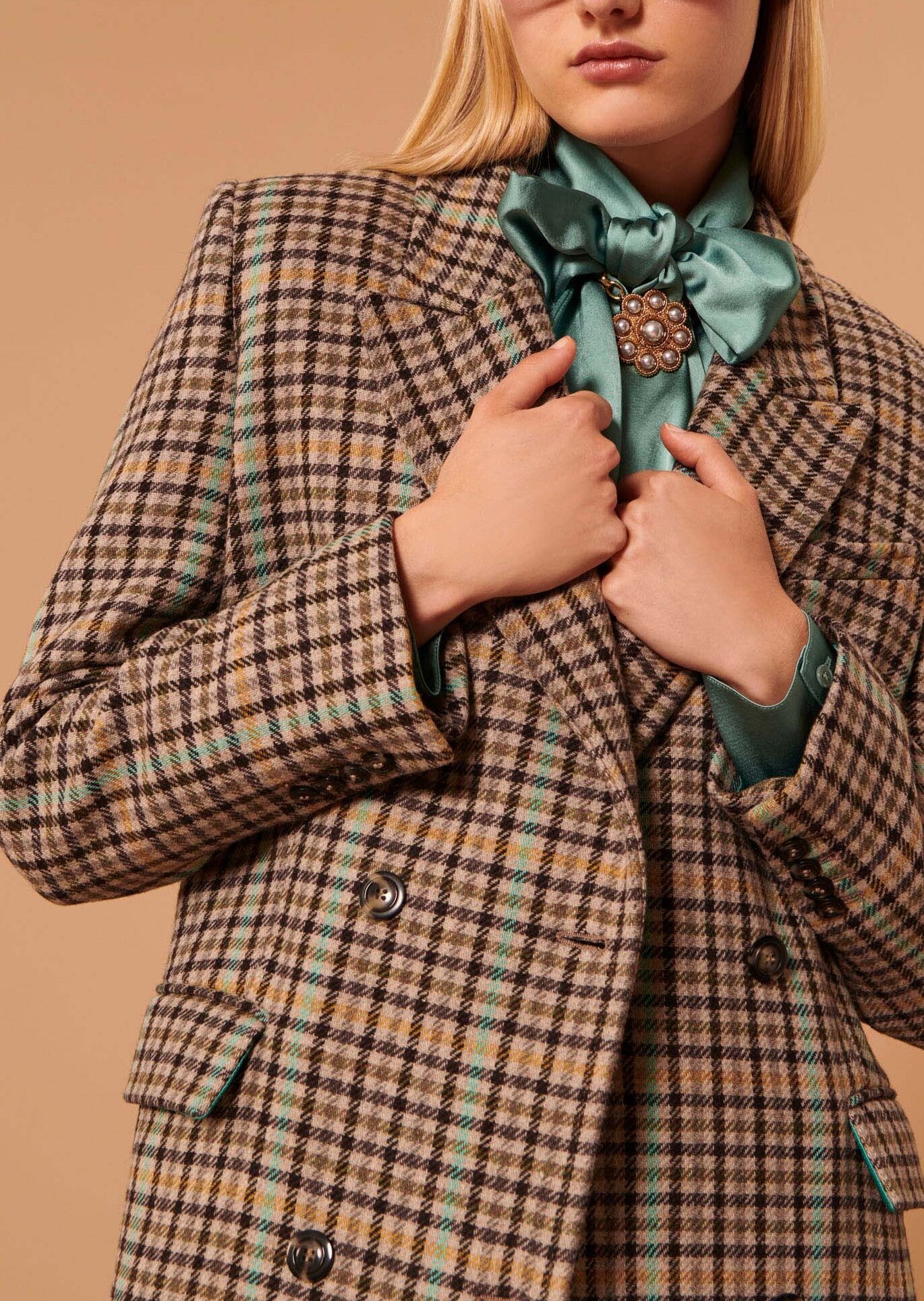 Manteau Marcus gris en tartan Faume - seconde main