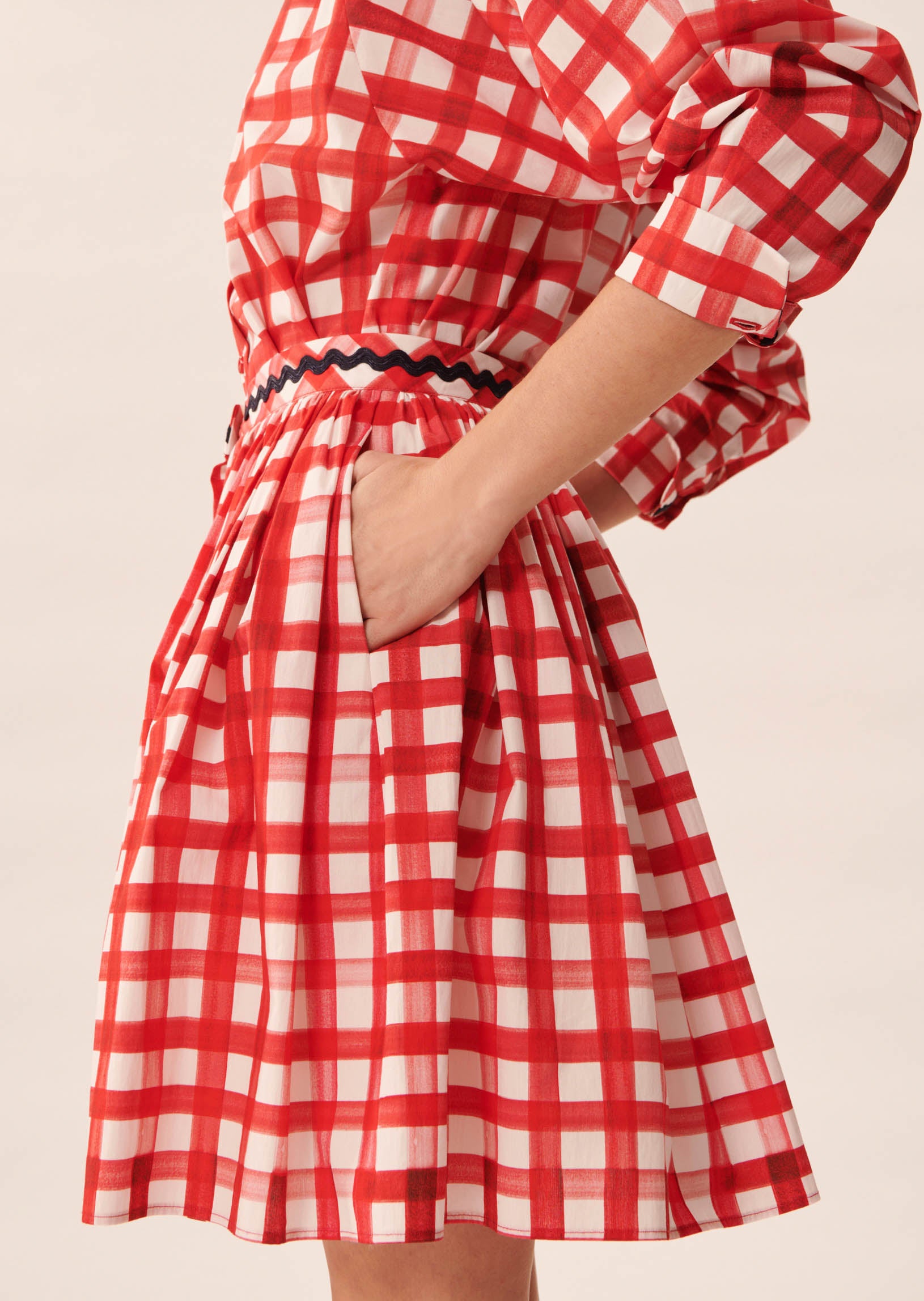 Jupe Joilita vichy rouge en popeline Faume - seconde main