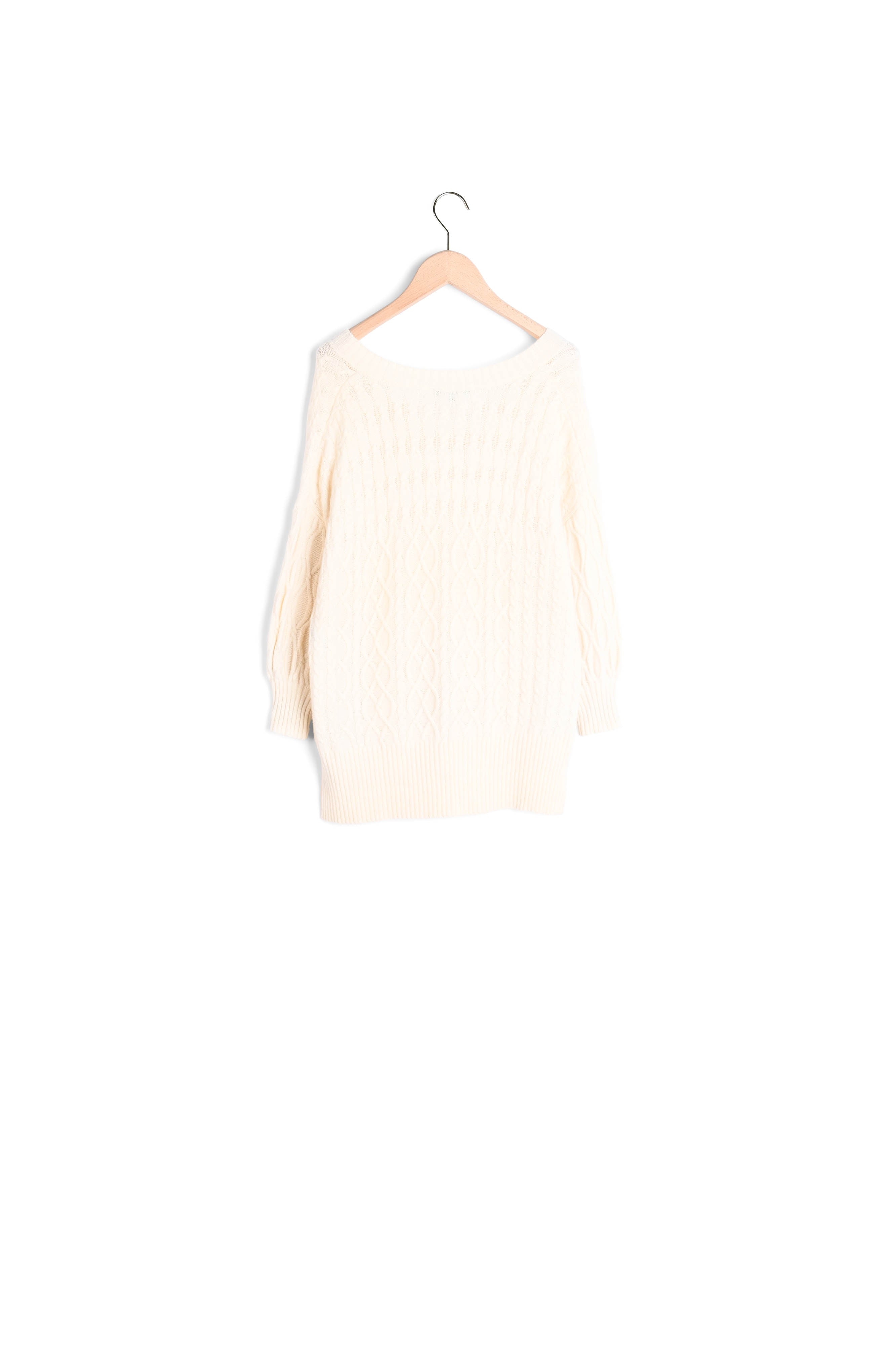 Pull blanc en maille torsadée Faume - seconde main