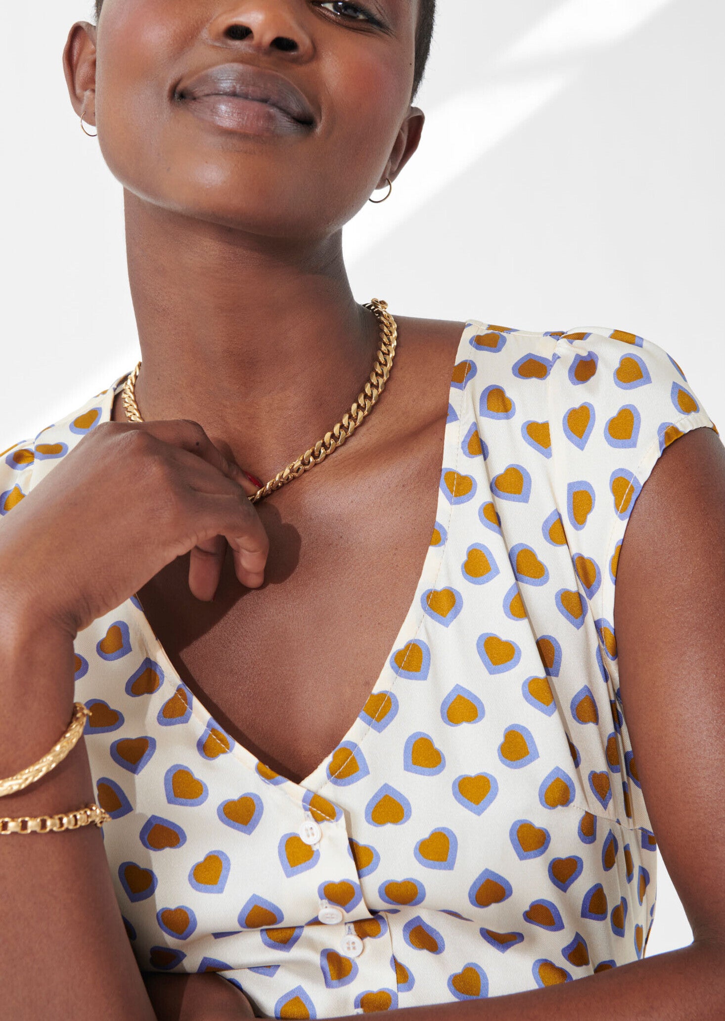 Robe Ruomi écrue imprimé coeurs Faume - seconde main