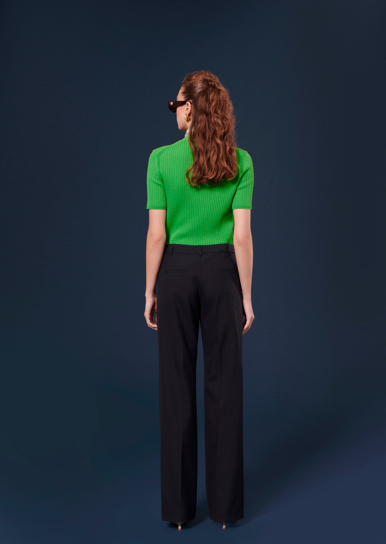 Pantalon Peter bleu nuit en laine froide Faume - seconde main