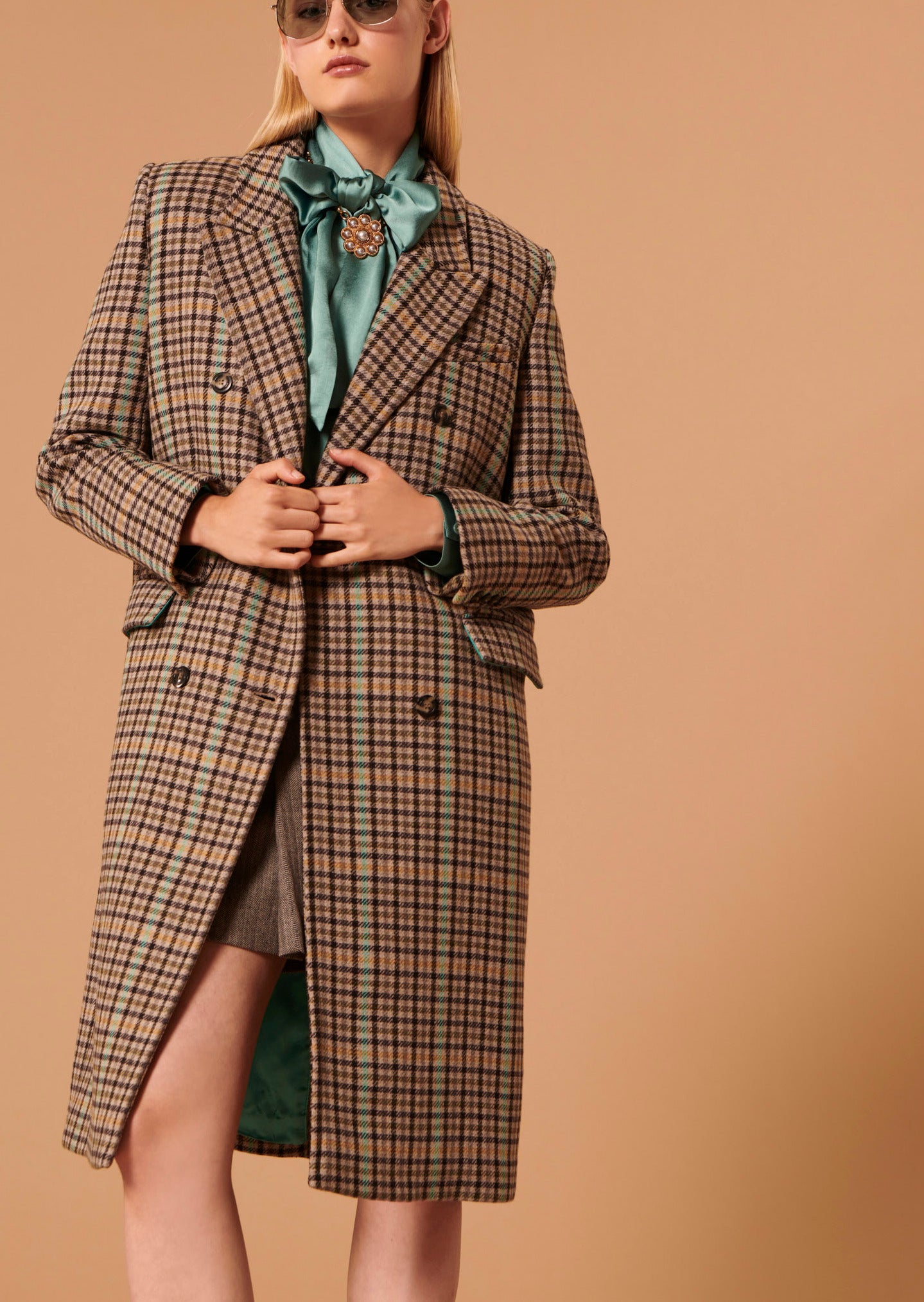 Manteau Marcus gris en tartan Faume - seconde main