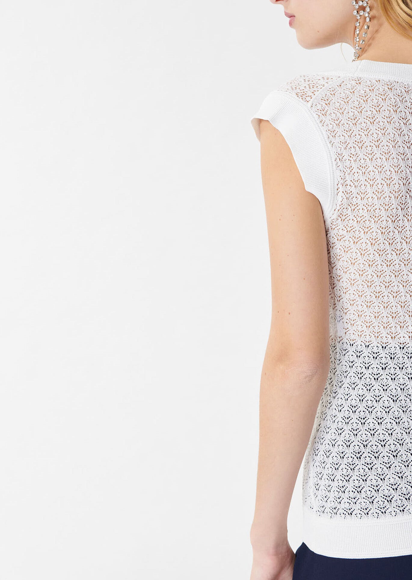 Pull Paquerette écru ajouré en viscose Faume - seconde main