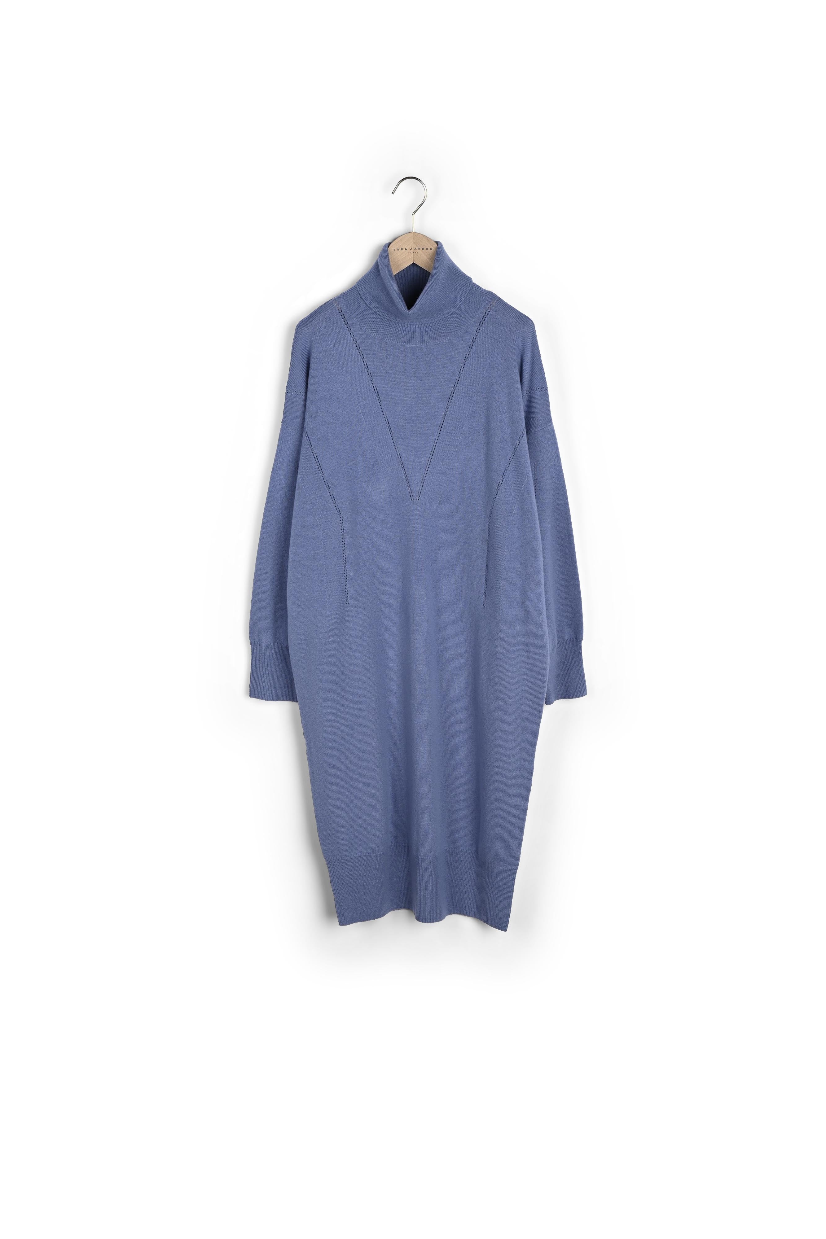 Robe pull Rybbi bleu pastel en merinos et cachemire Faume - seconde main