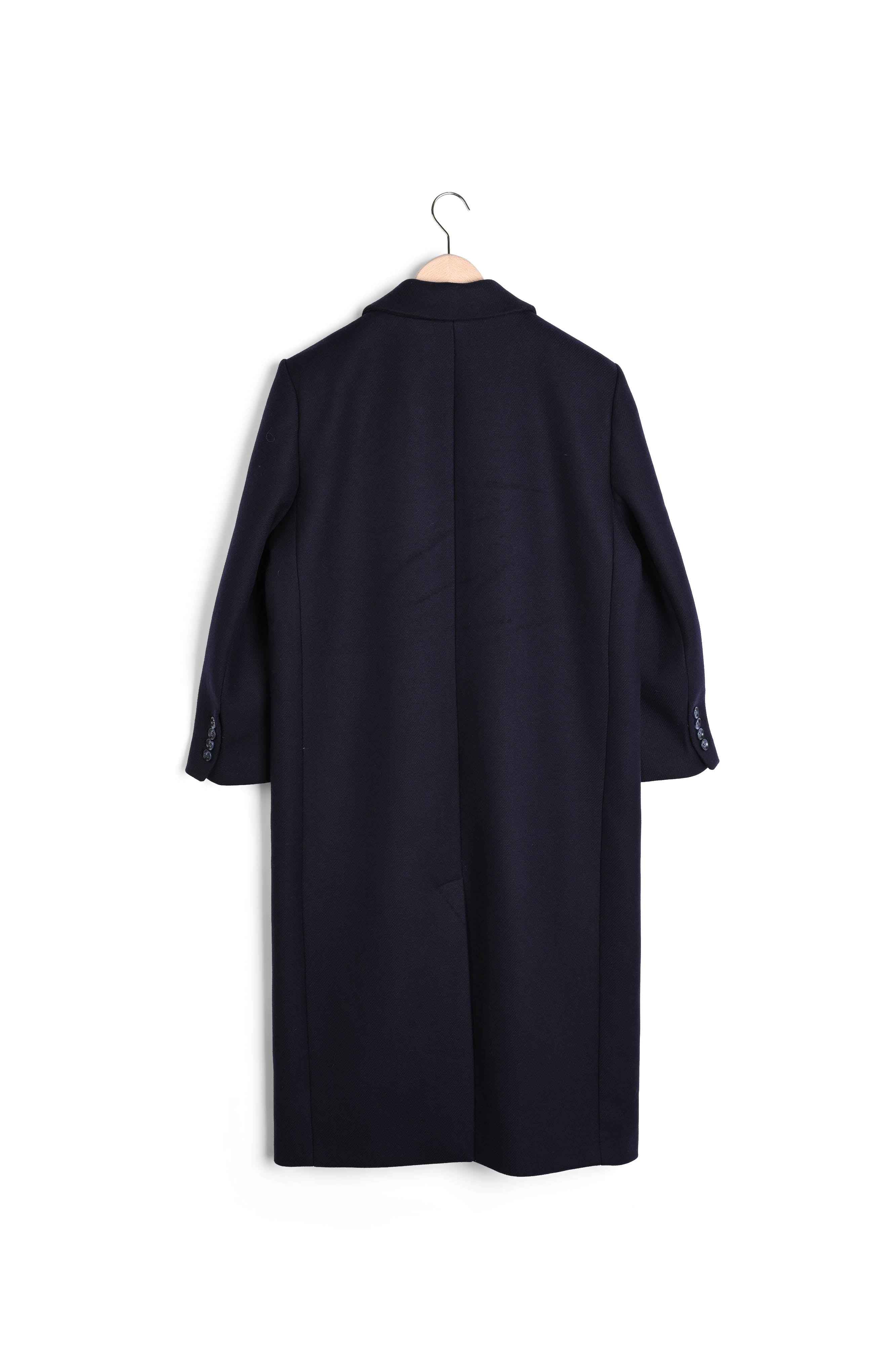 Manteau Mattie bleu nuit en drap caban Faume - seconde main