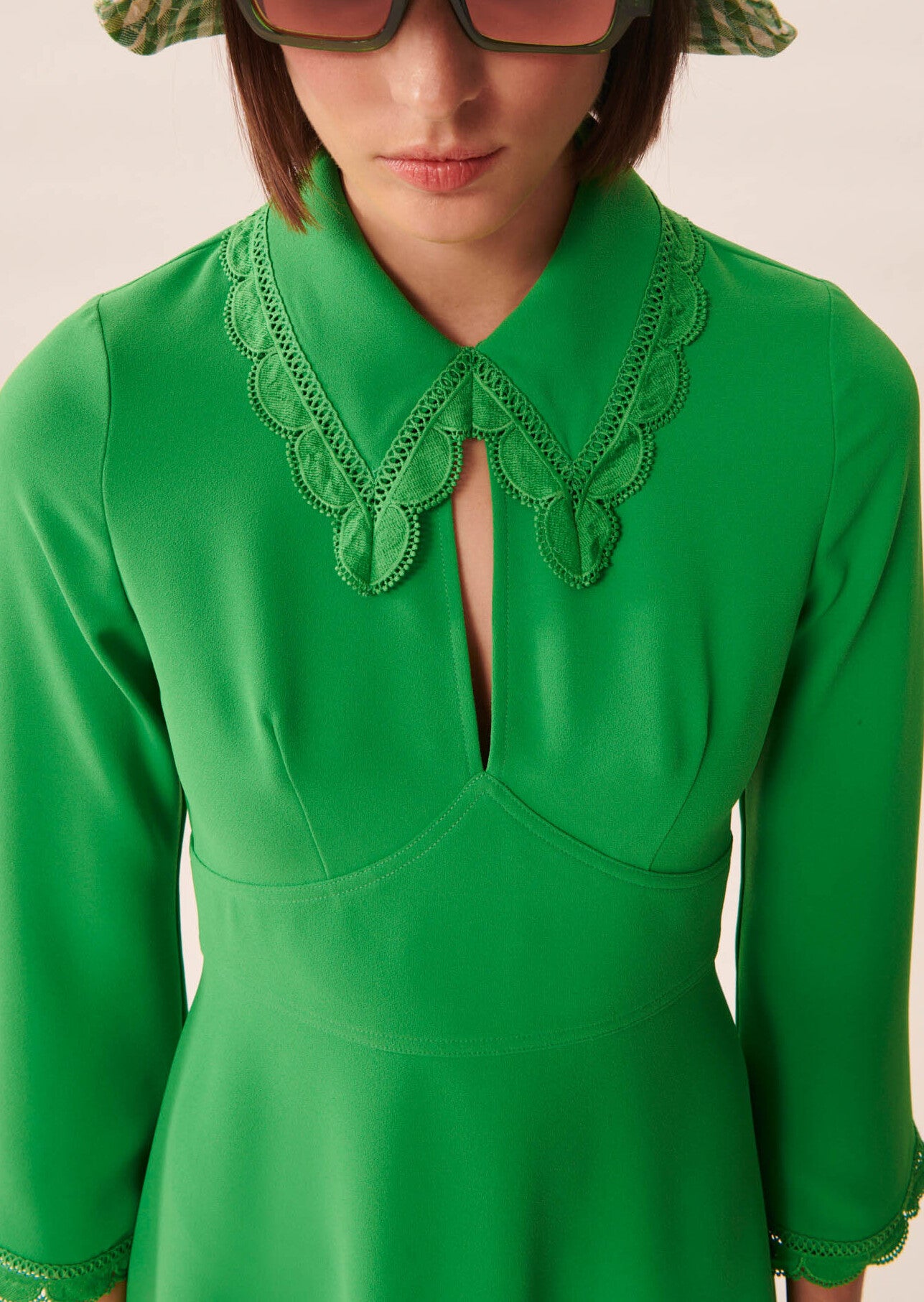 Robe Ric vert émeraude en crêpe Faume - seconde main