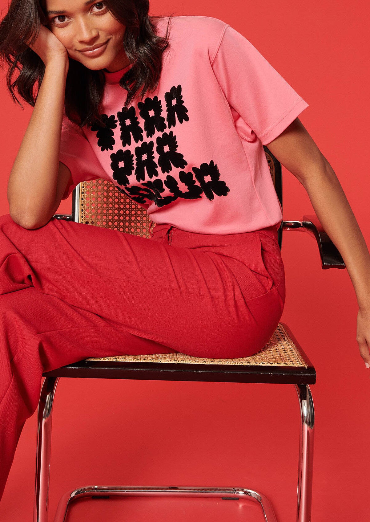 Pantalon Patti bordeaux en toile tailleur Faume - seconde main