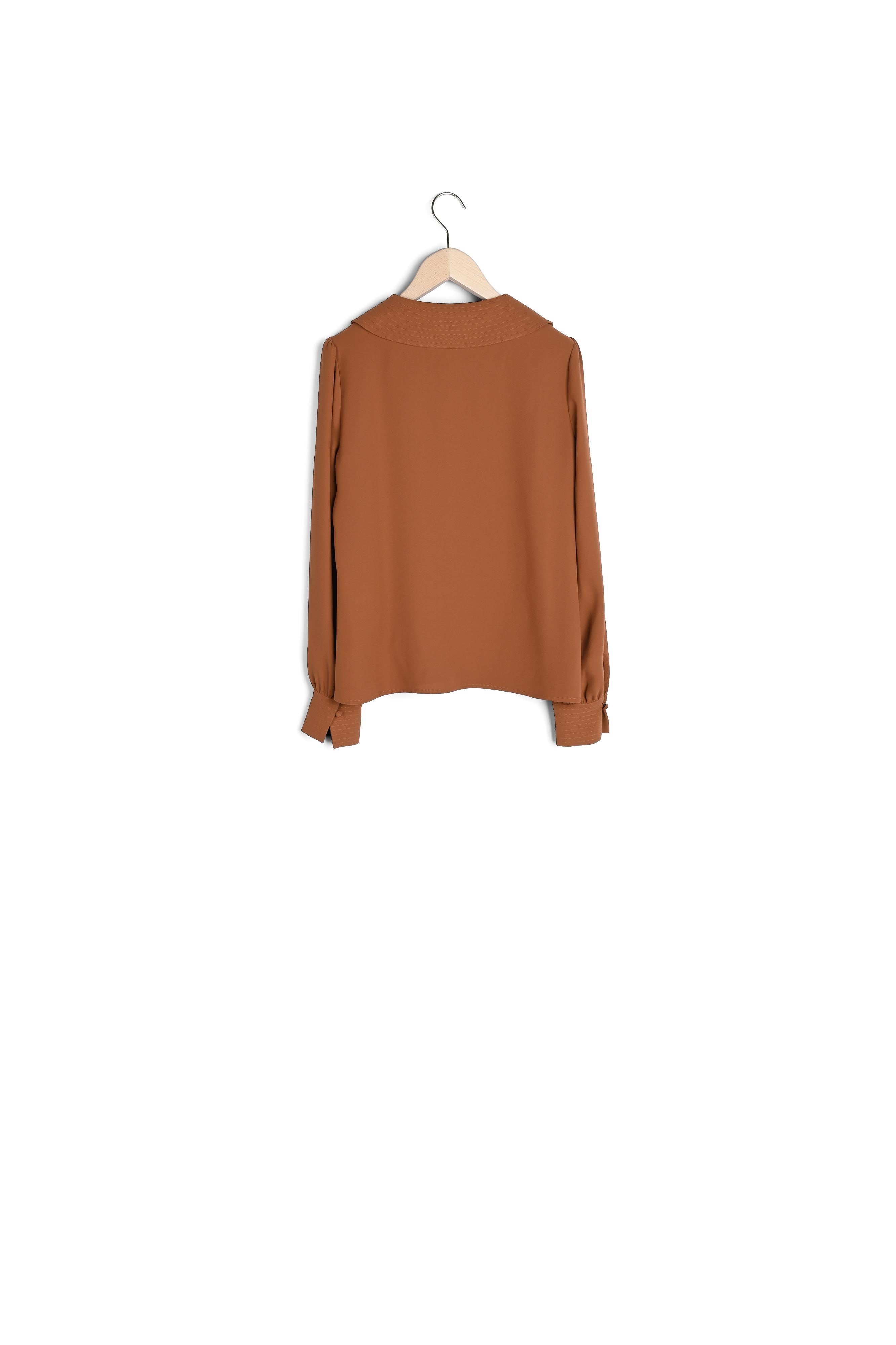 Top Tarabella marron en crêpe Faume - seconde main