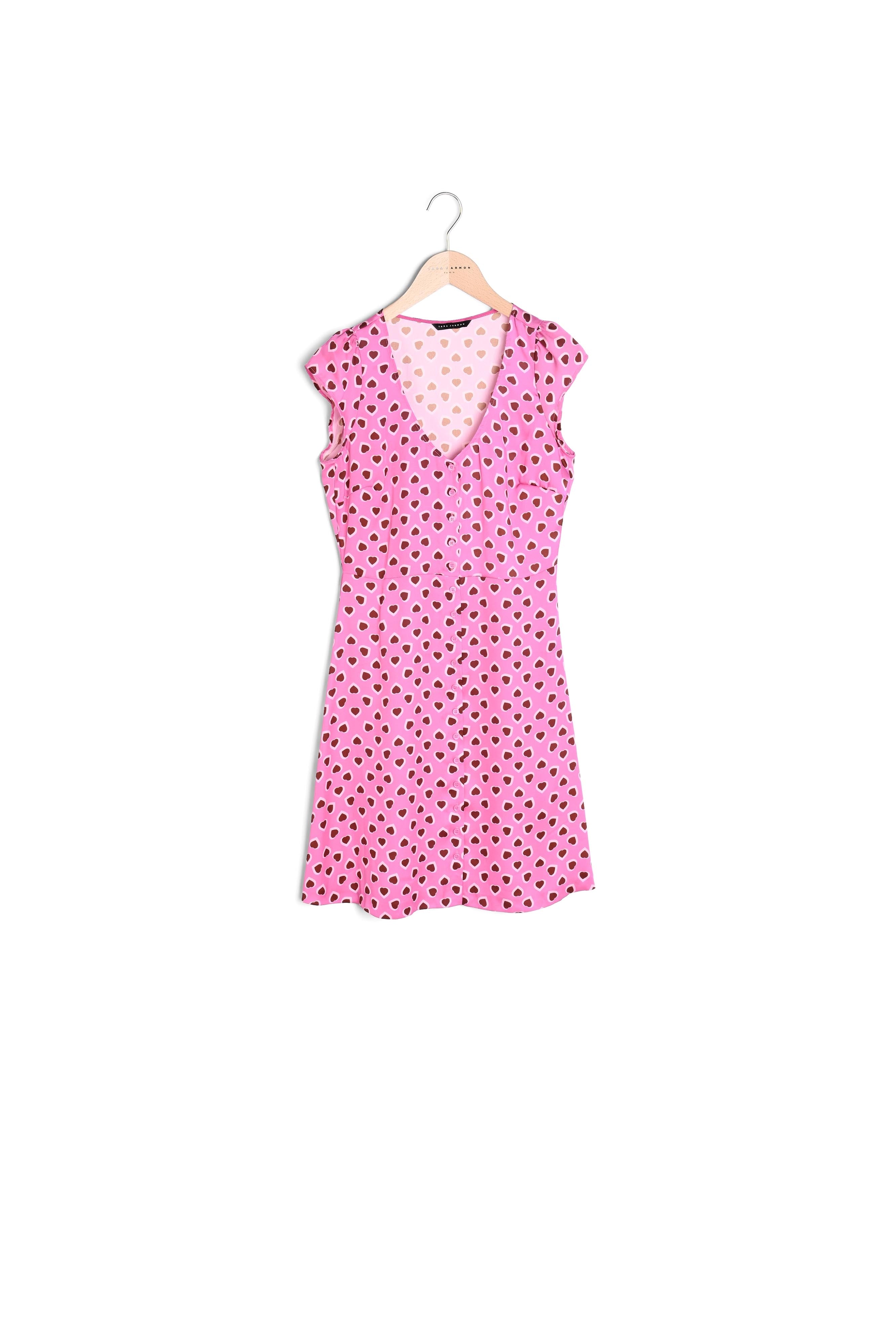 Robe Ruomi rose imprimé coeurs Faume - seconde main
