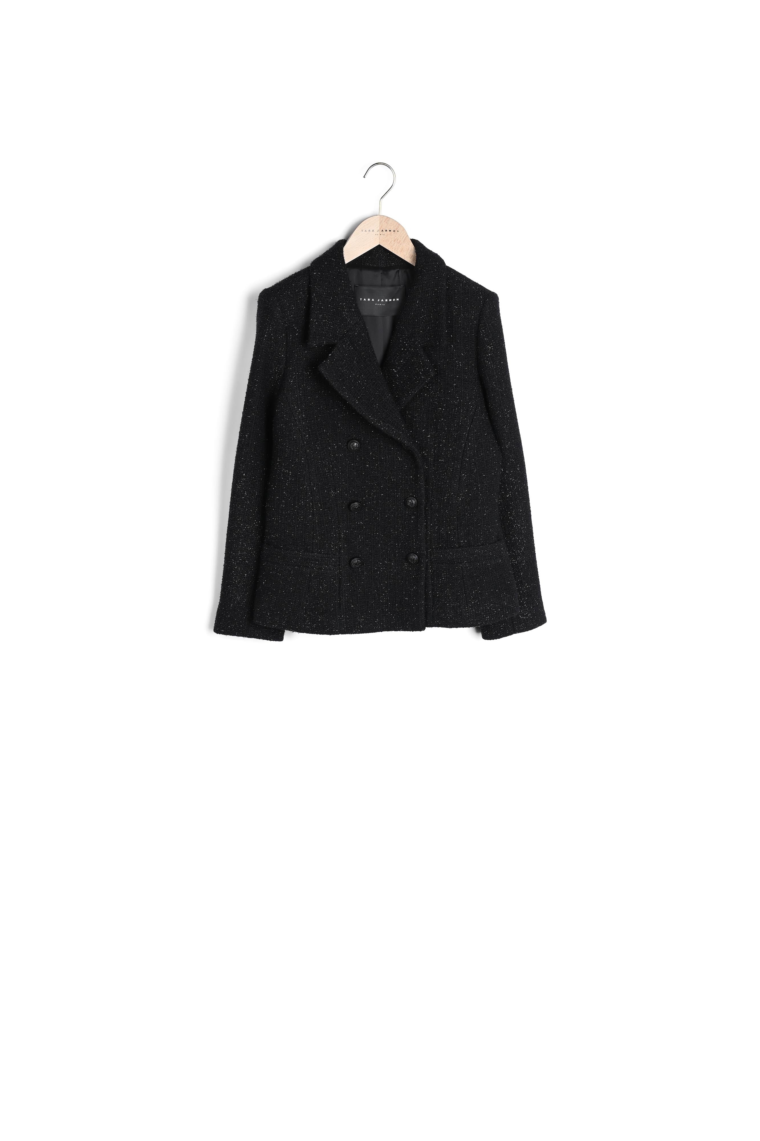 Veste Vivia en tweed lurex noire Faume - seconde main