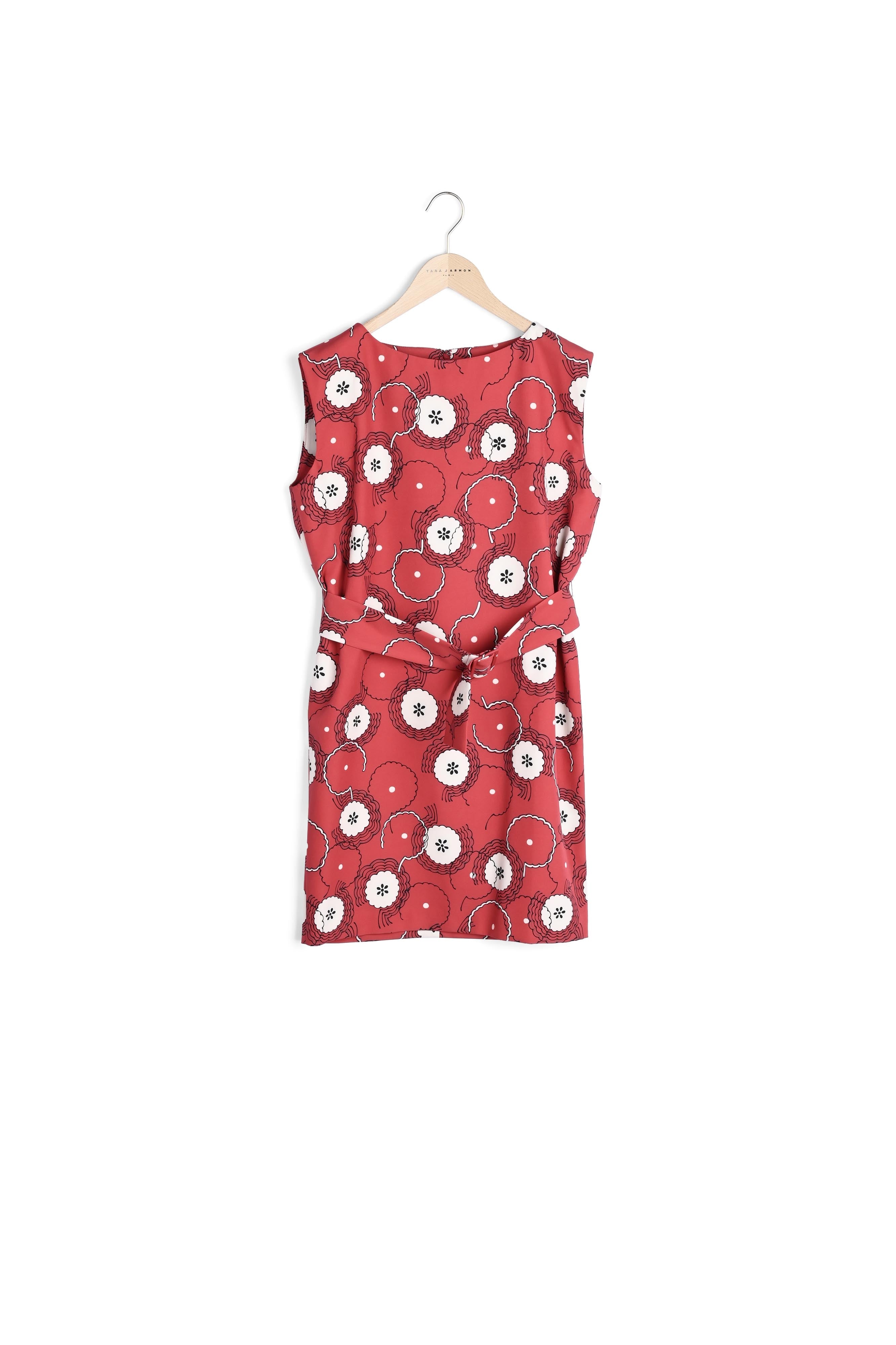 Robe Rire rouge imprimé fleurs 70's Faume - seconde main