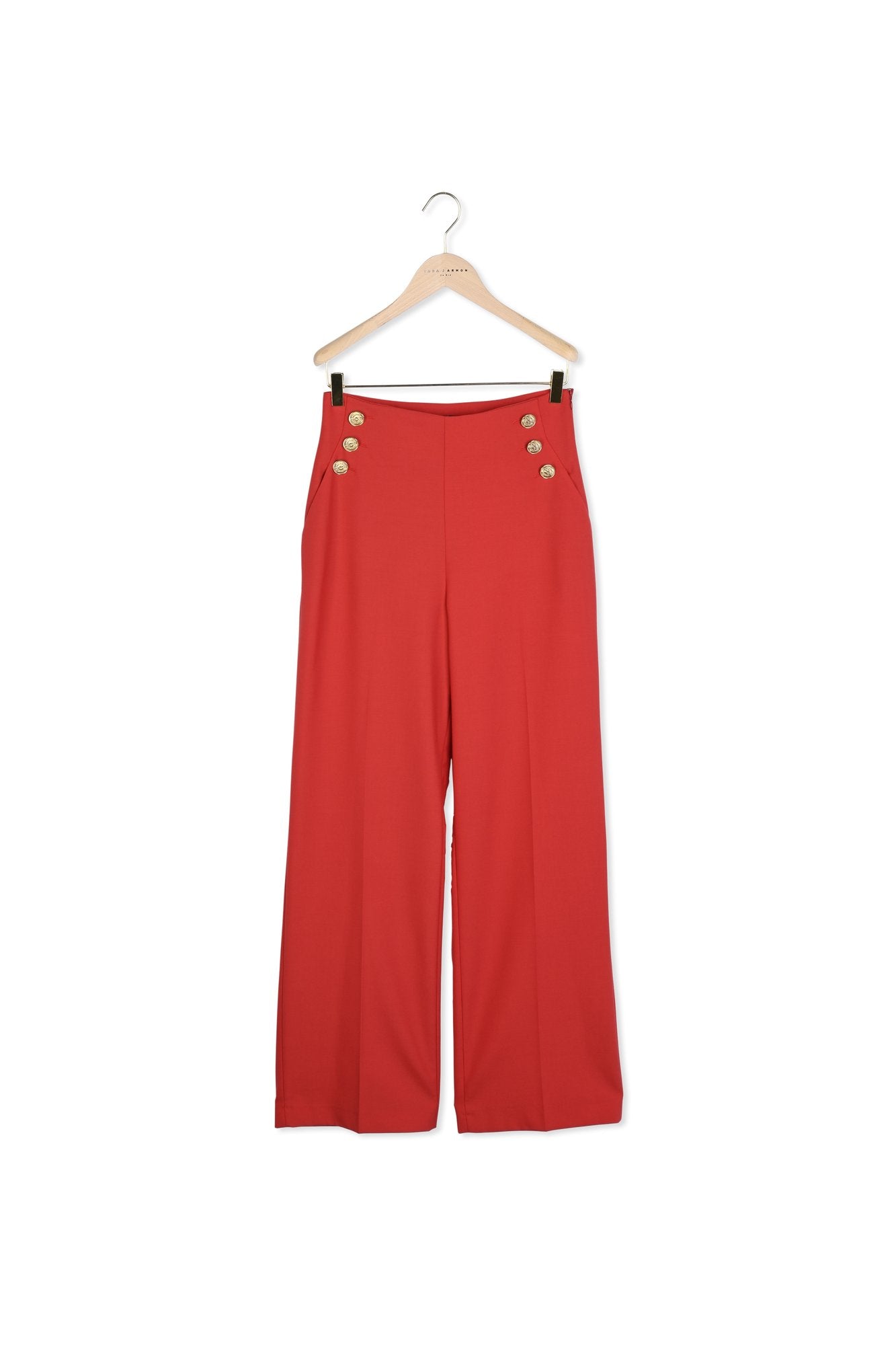 Pantalon Pilar rouge en laine froide Faume - seconde main
