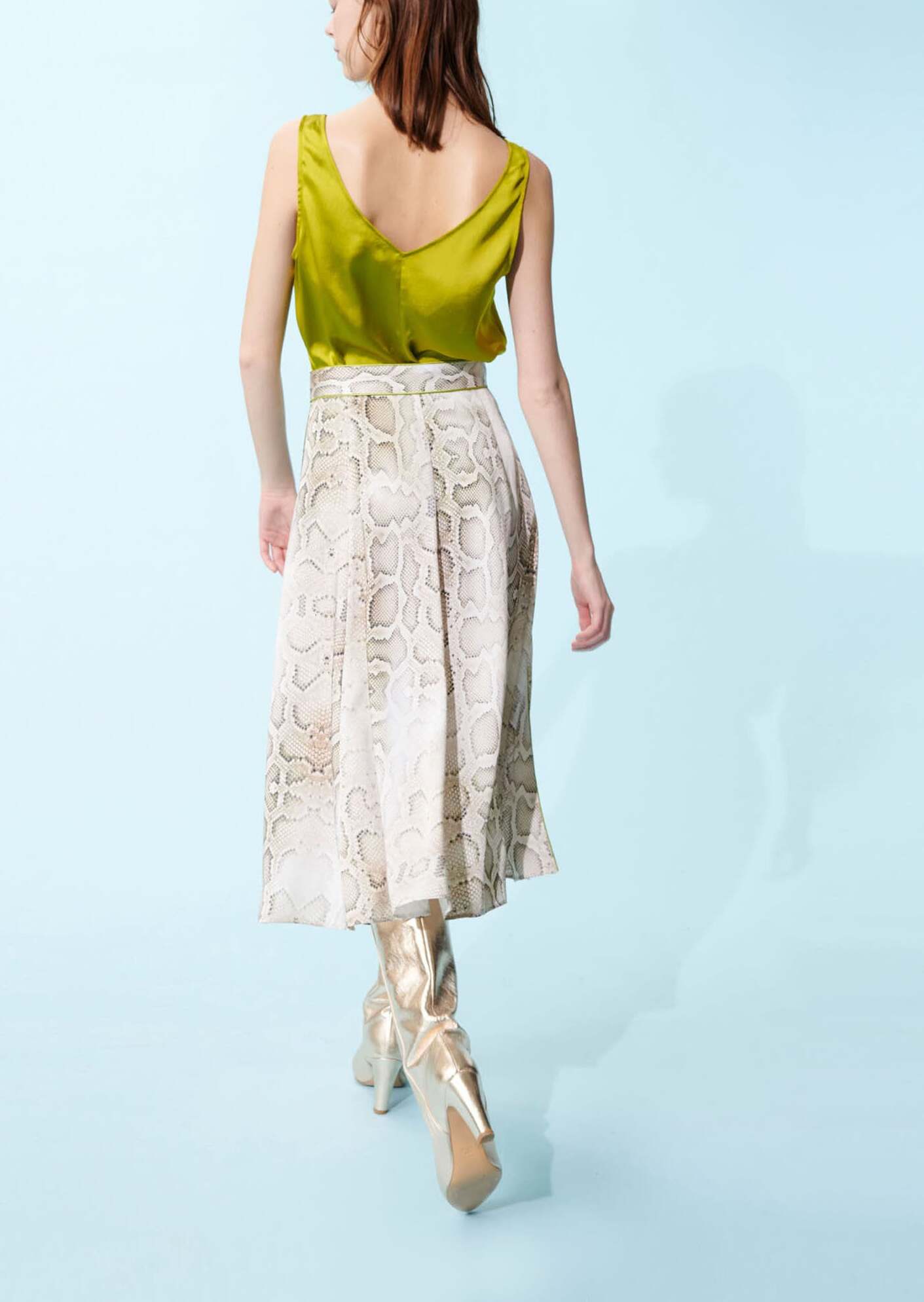 Jupe Jessa écrue imprimé python Faume - seconde main