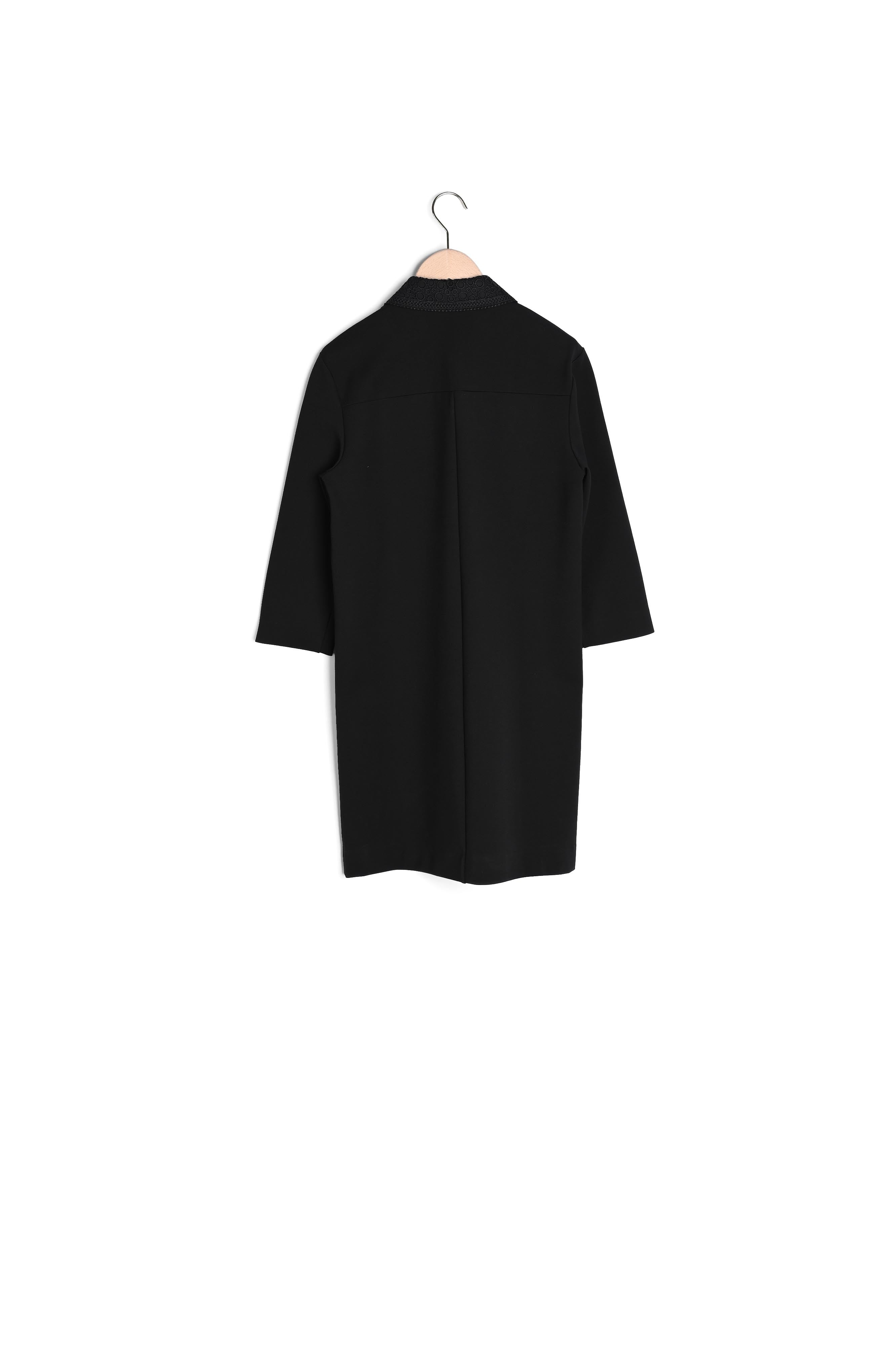 Robe Romann courte noire avec détails en dentelle Faume - seconde main