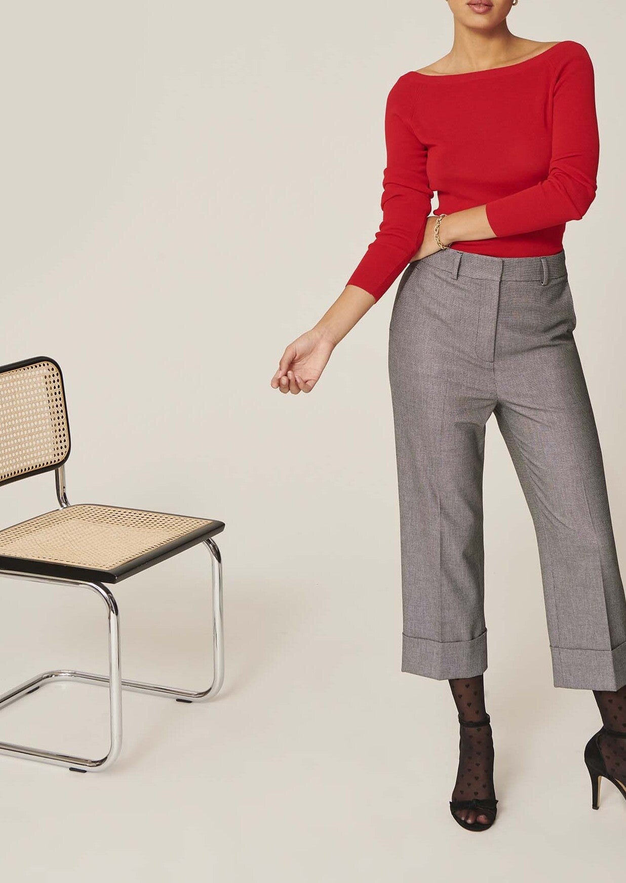 Pantalon Piper noir en tissu caviar Faume - seconde main