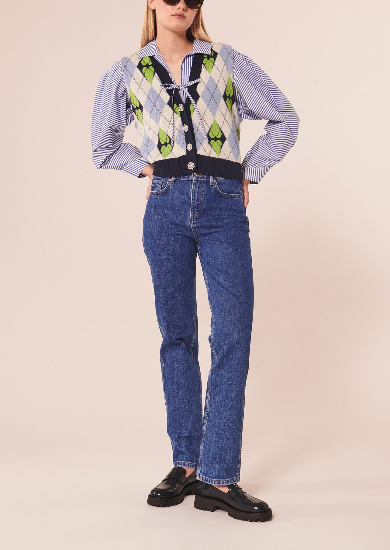 Gilet Georges bleu en coton et mohair Faume - seconde main