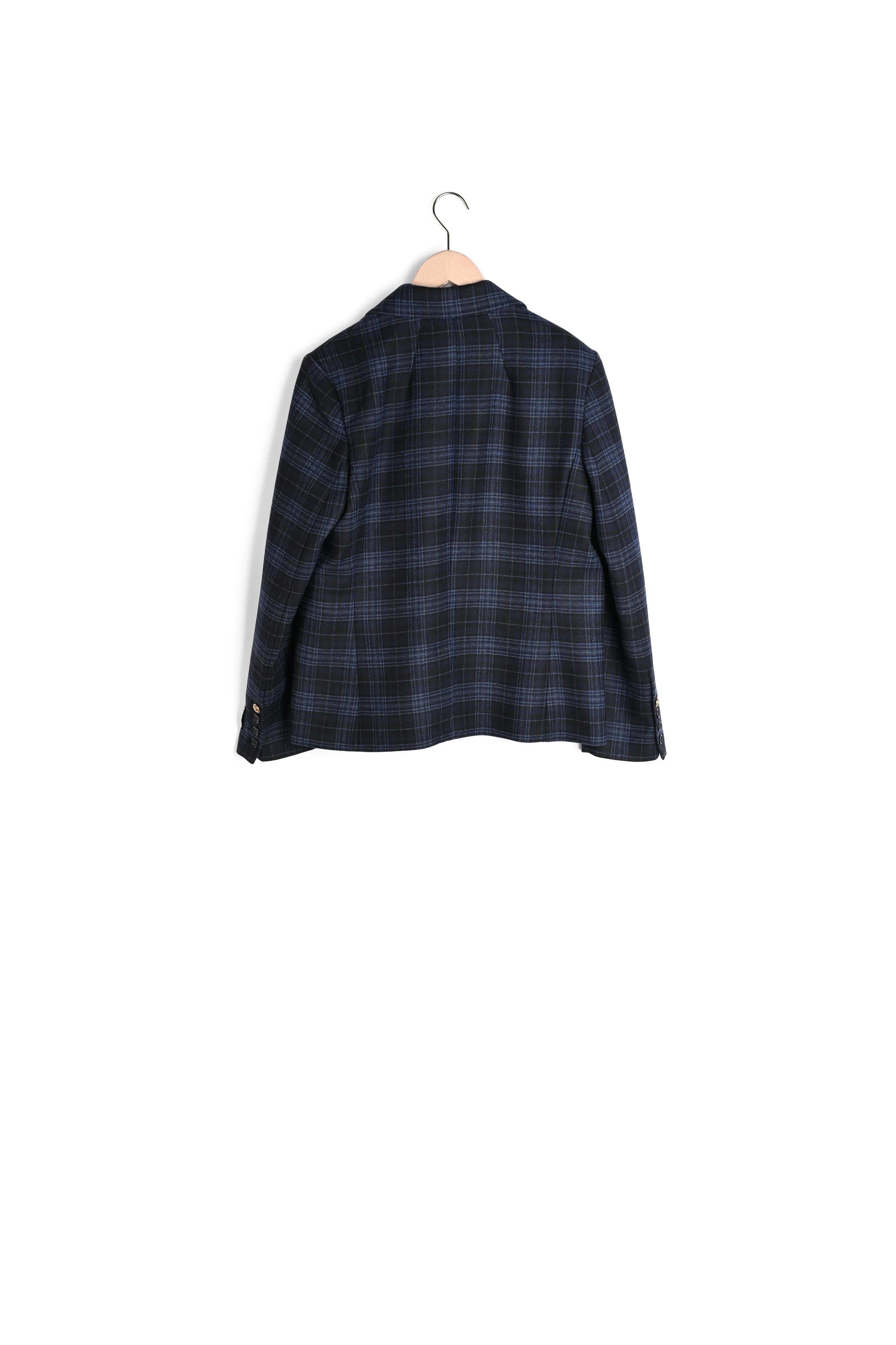 Veste Valy bleu nuit en tartan Faume - seconde main