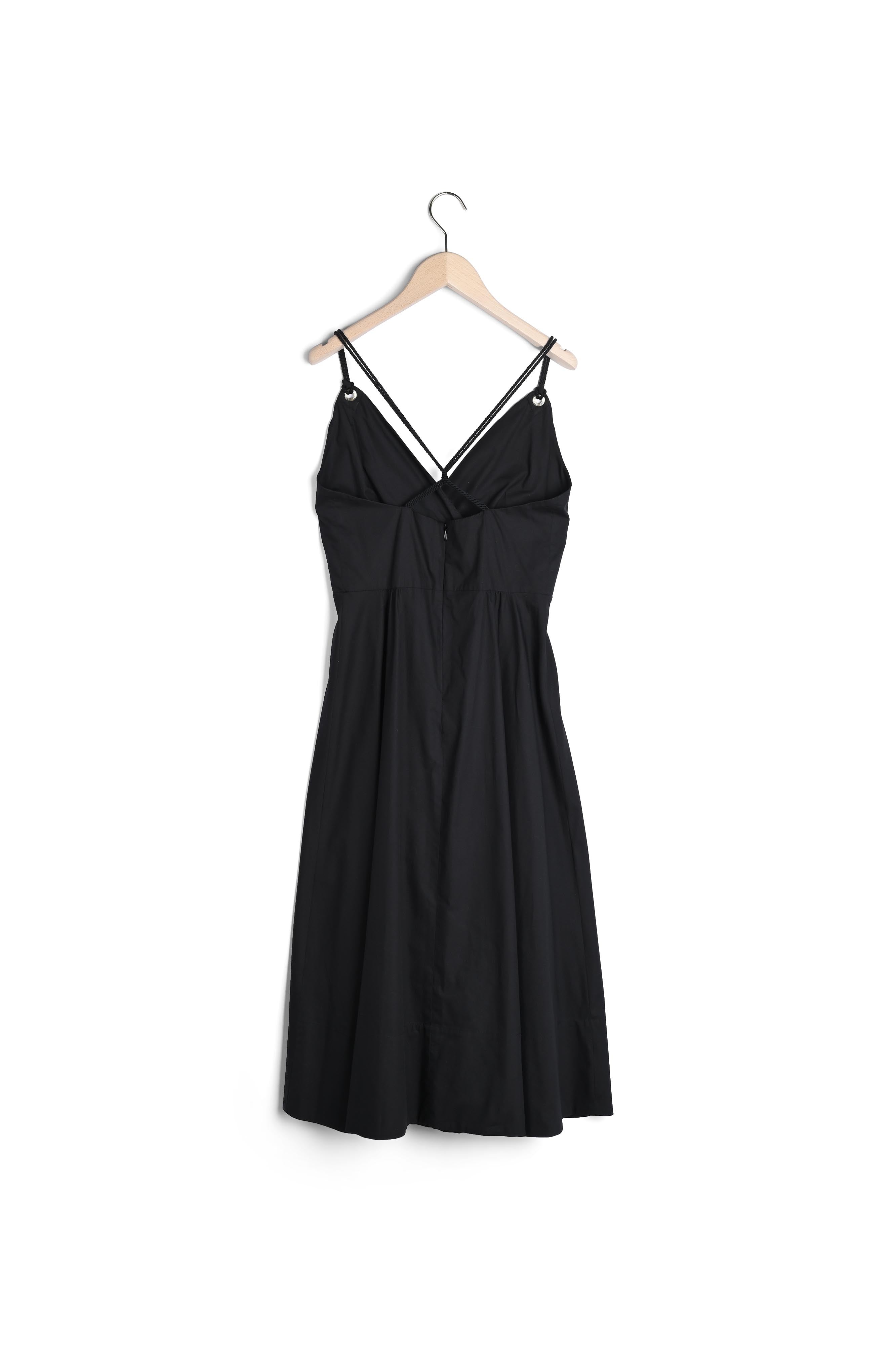 Robe Rosabel noire en popeline et corde Faume - seconde main