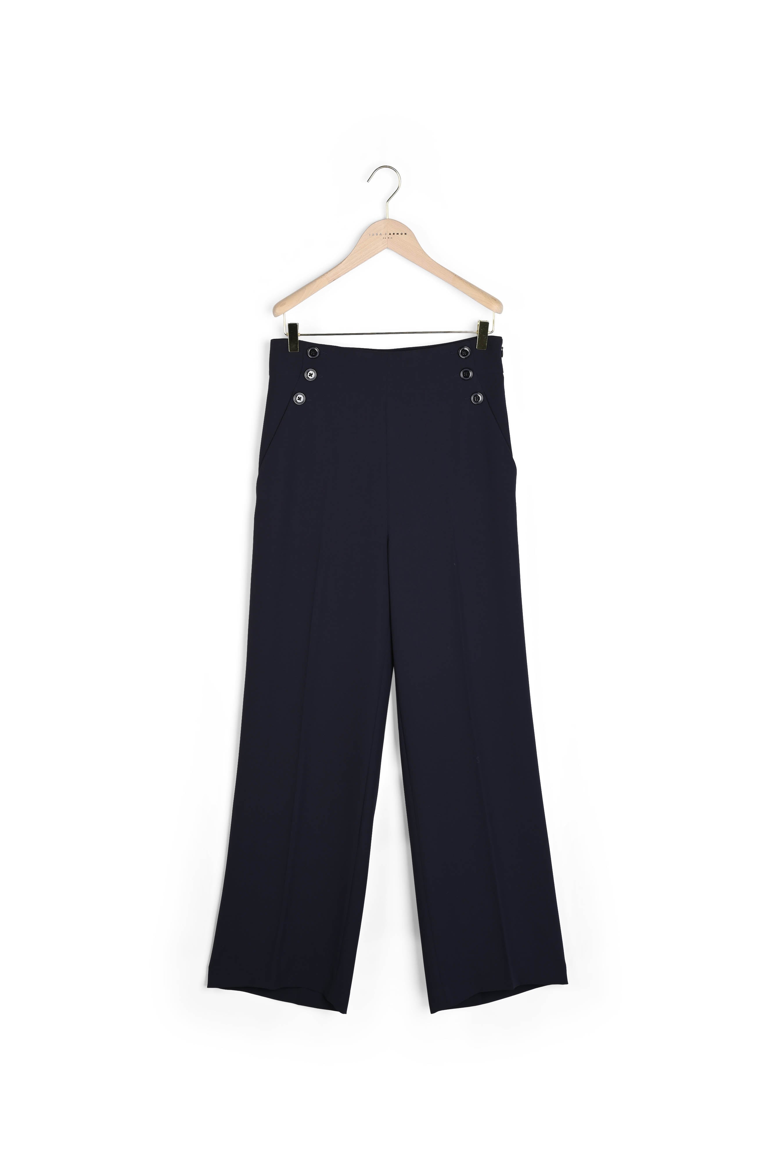 Pantalon Pilar bleu nuit en crêpe Faume - seconde main