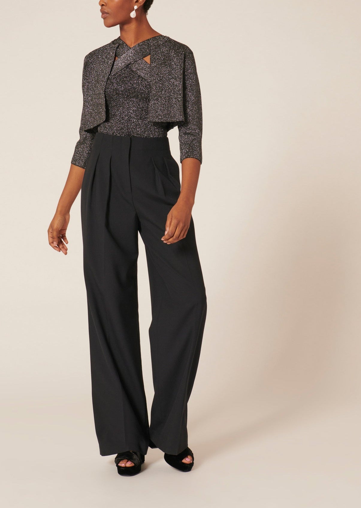 Gilet Groom noir en maille compacte lurex Faume - seconde main