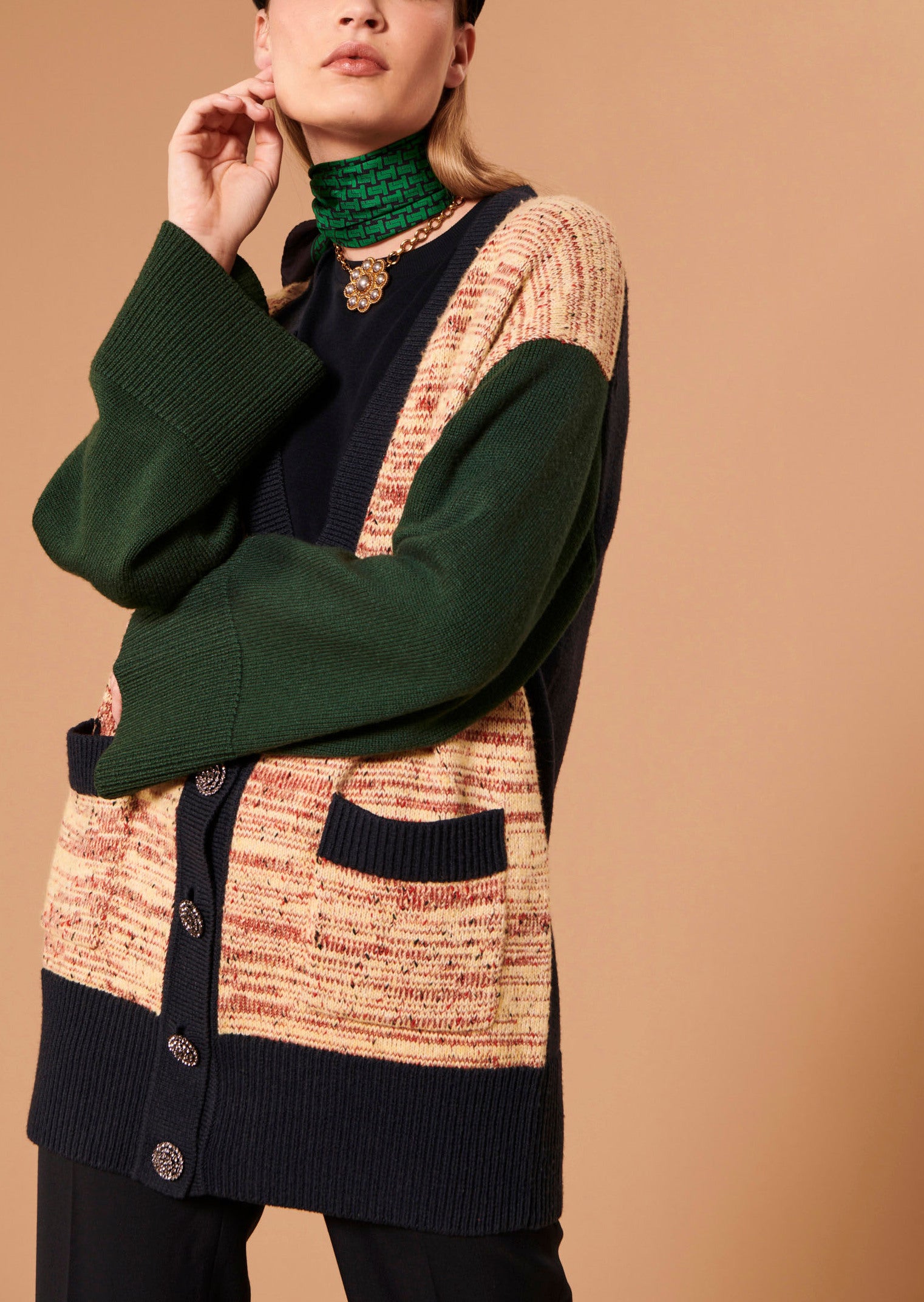 Gilet Ginger multicolore en laine Faume - seconde main