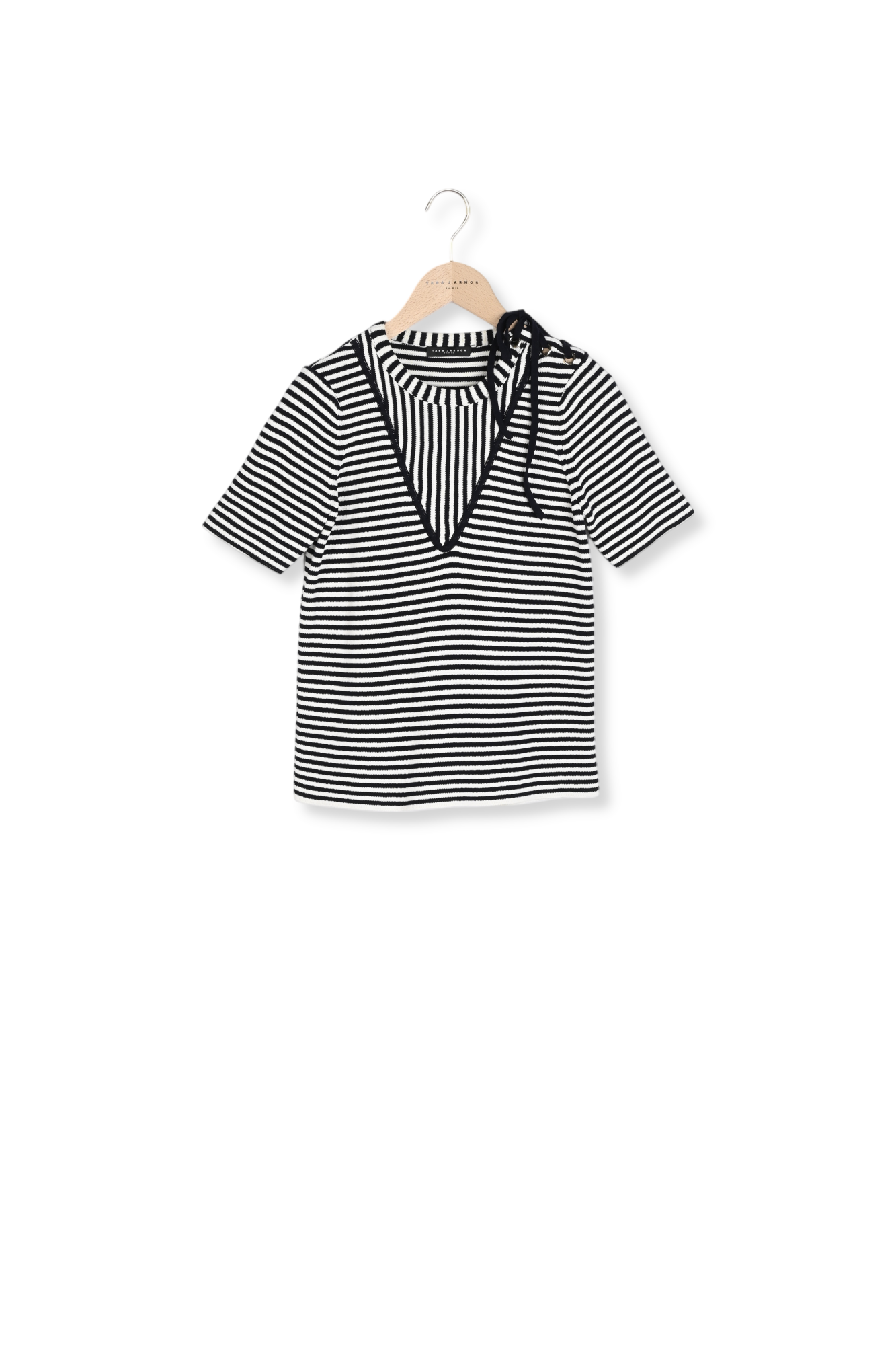 Pull Primo bleu nuit à rayures en maille Faume - seconde main