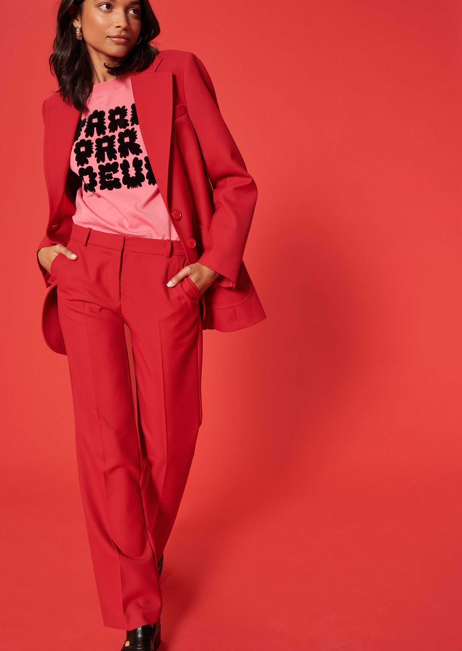 Veste Vienne bordeaux en toile tailleur Faume - seconde main