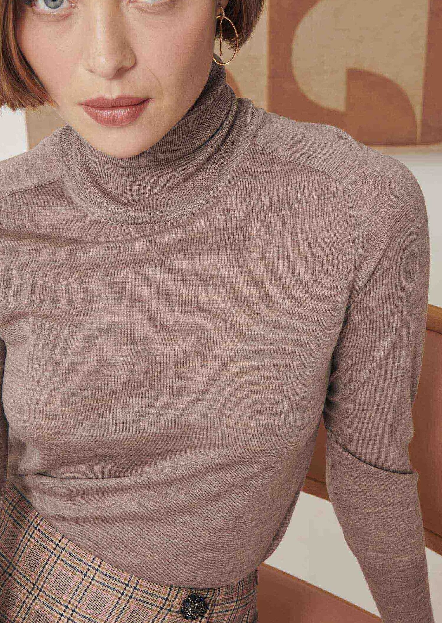 Pull Precious beige en merinos extrafin Faume - seconde main