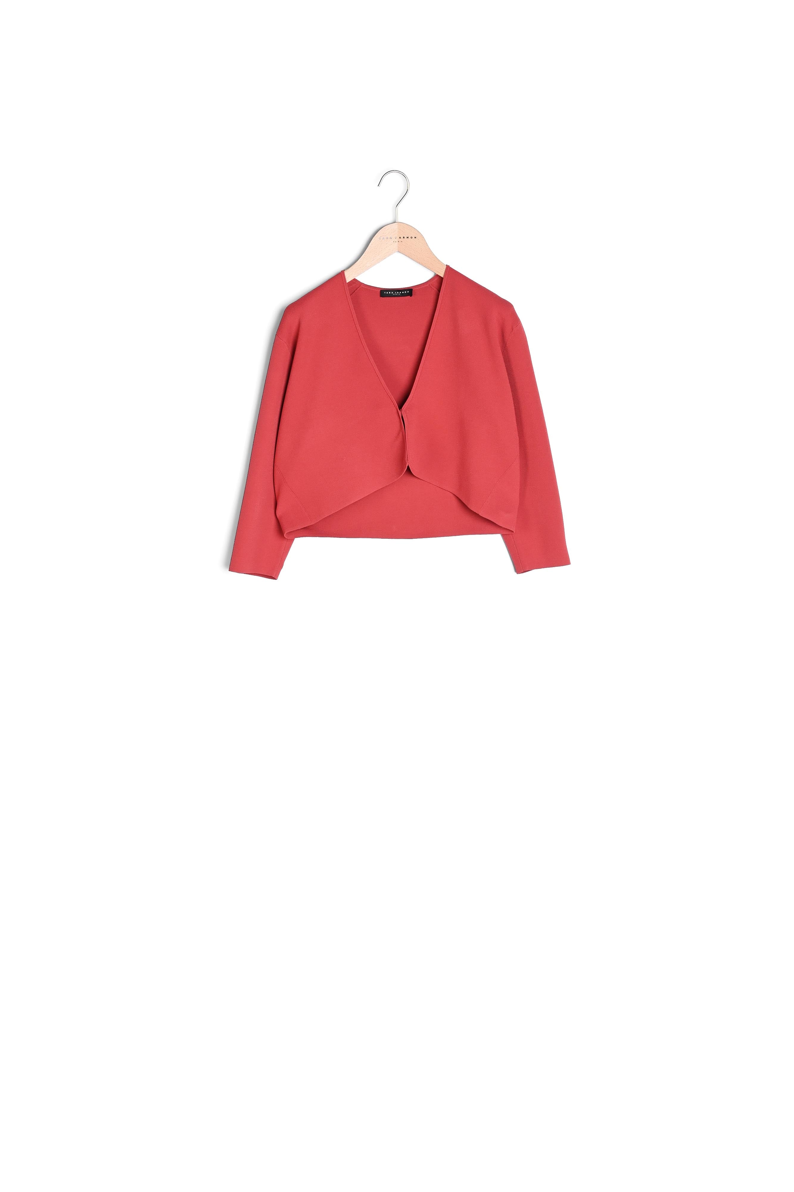 Gilet Groom bois de rose court en maille compacte Faume - seconde main