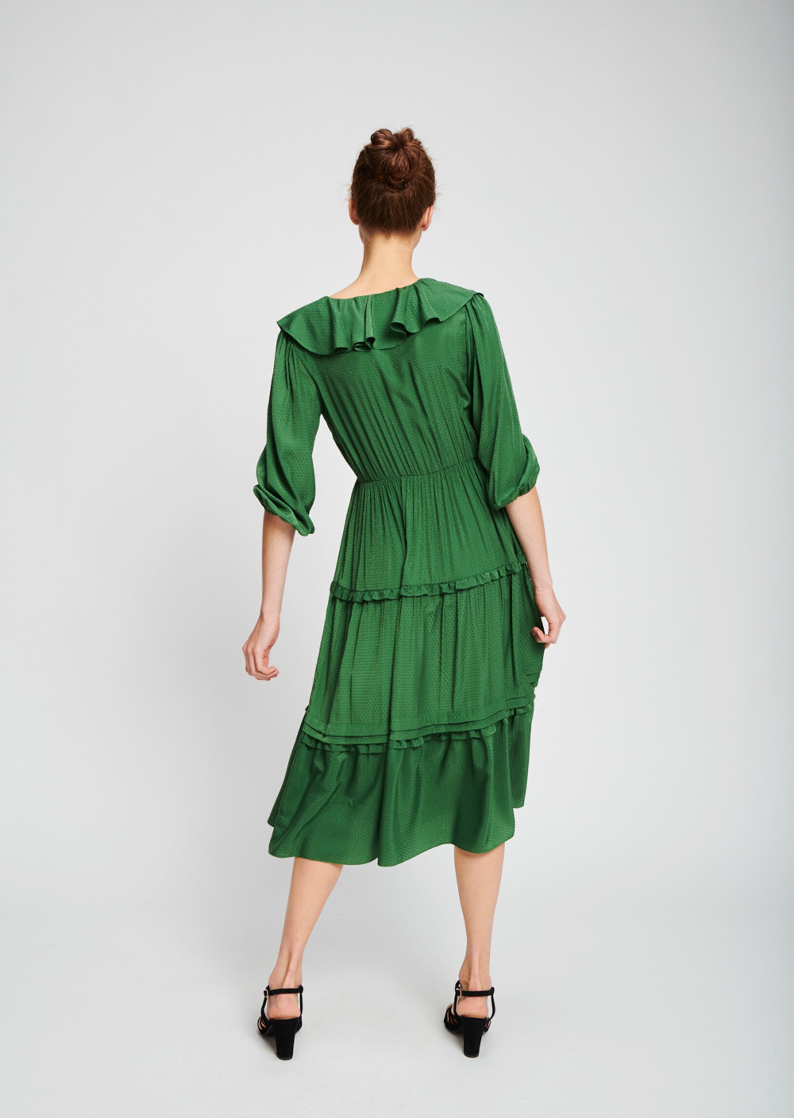 Robe verte à volants Faume - seconde main