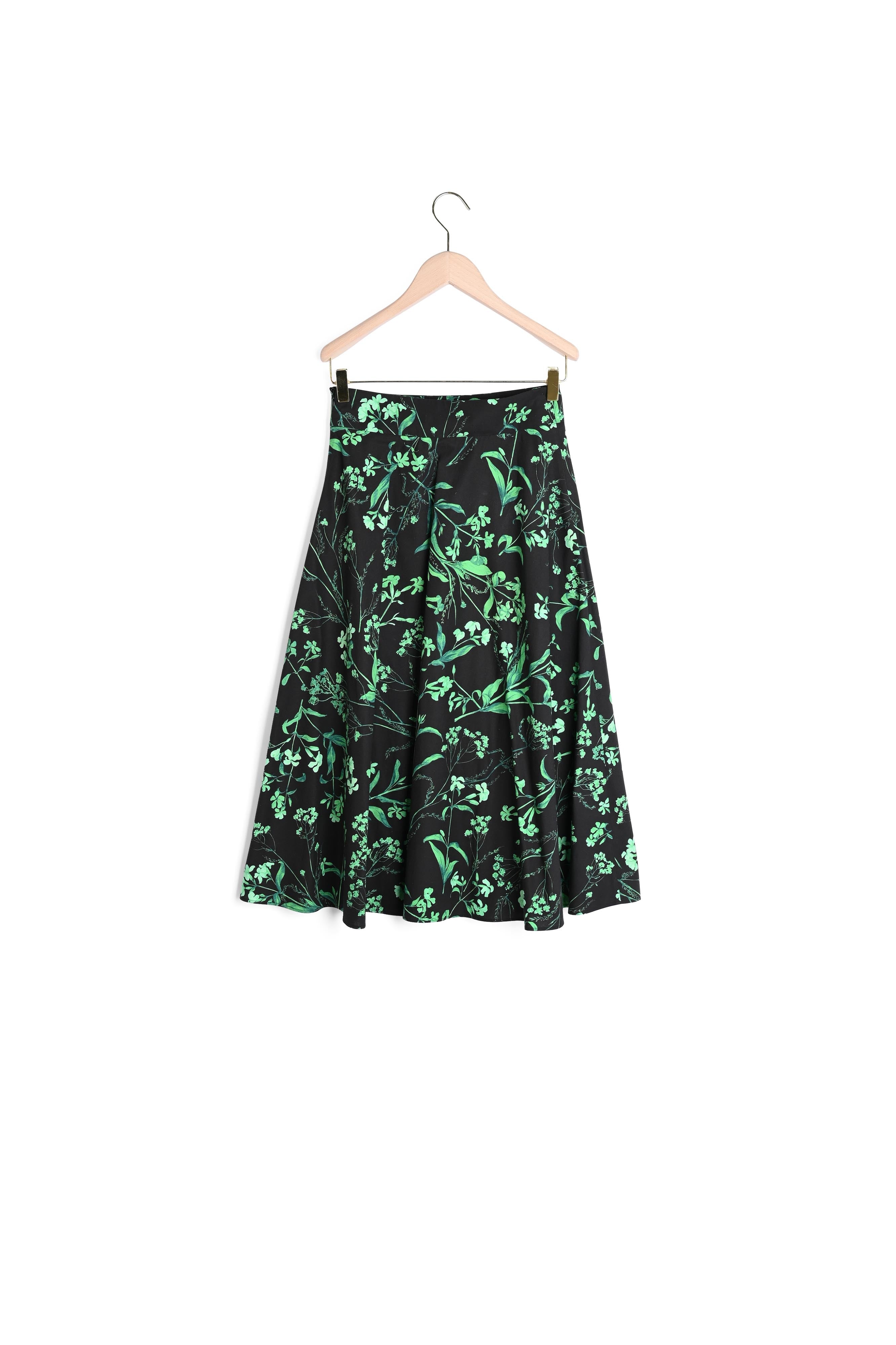 Jupe Jeanette noire imprimé fleuri en popeline de coton Faume - seconde main