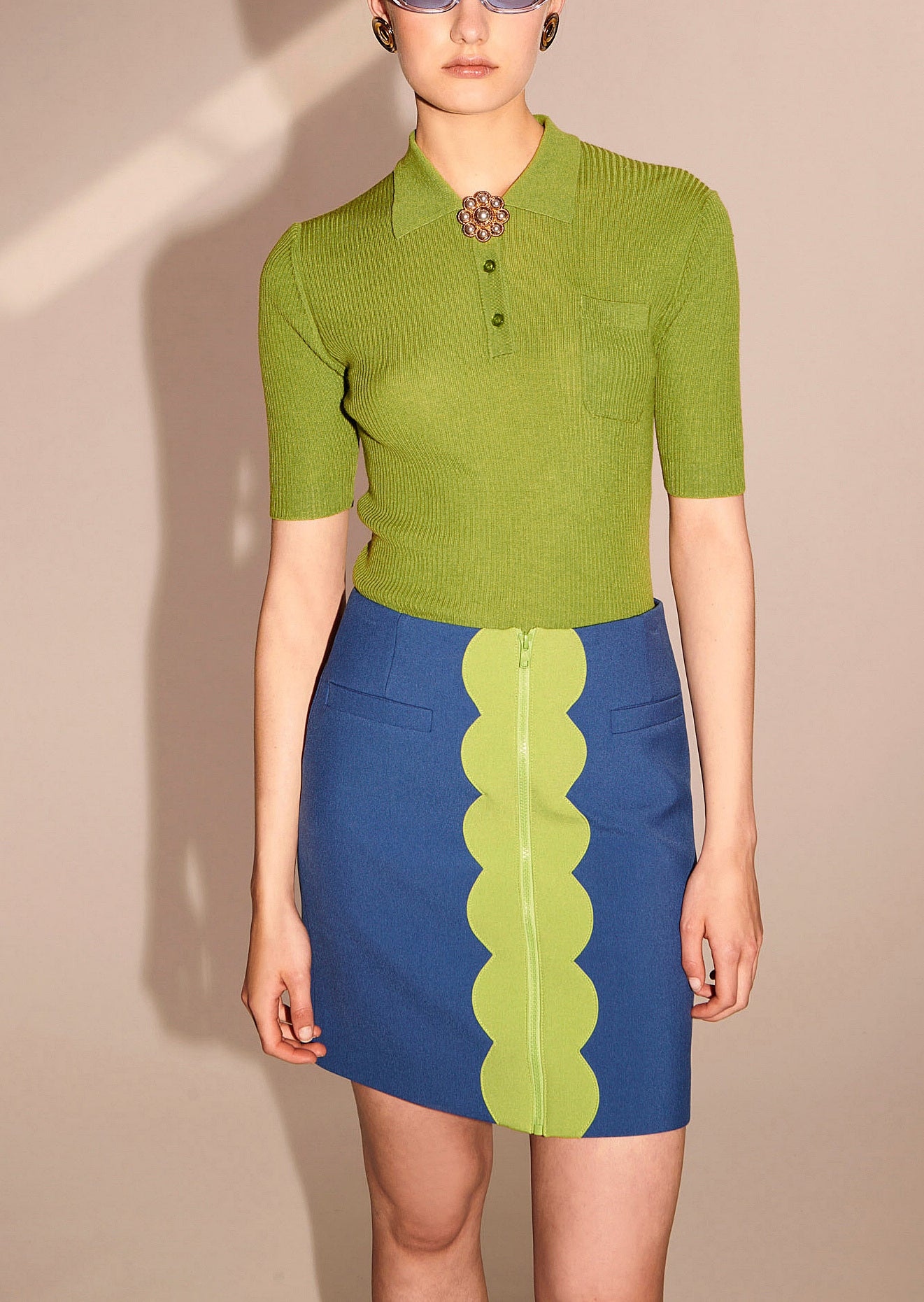 Pull Pam vert en laine merino Faume - seconde main