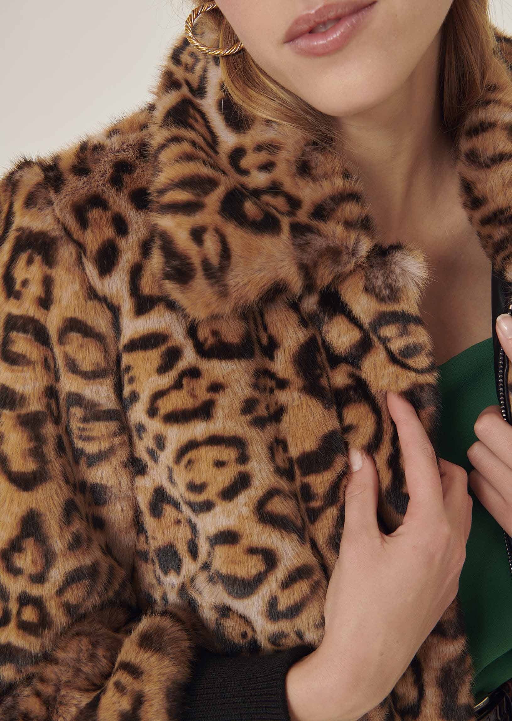 Blouson Bianca marron en fausse fourrure léopard Faume - seconde main