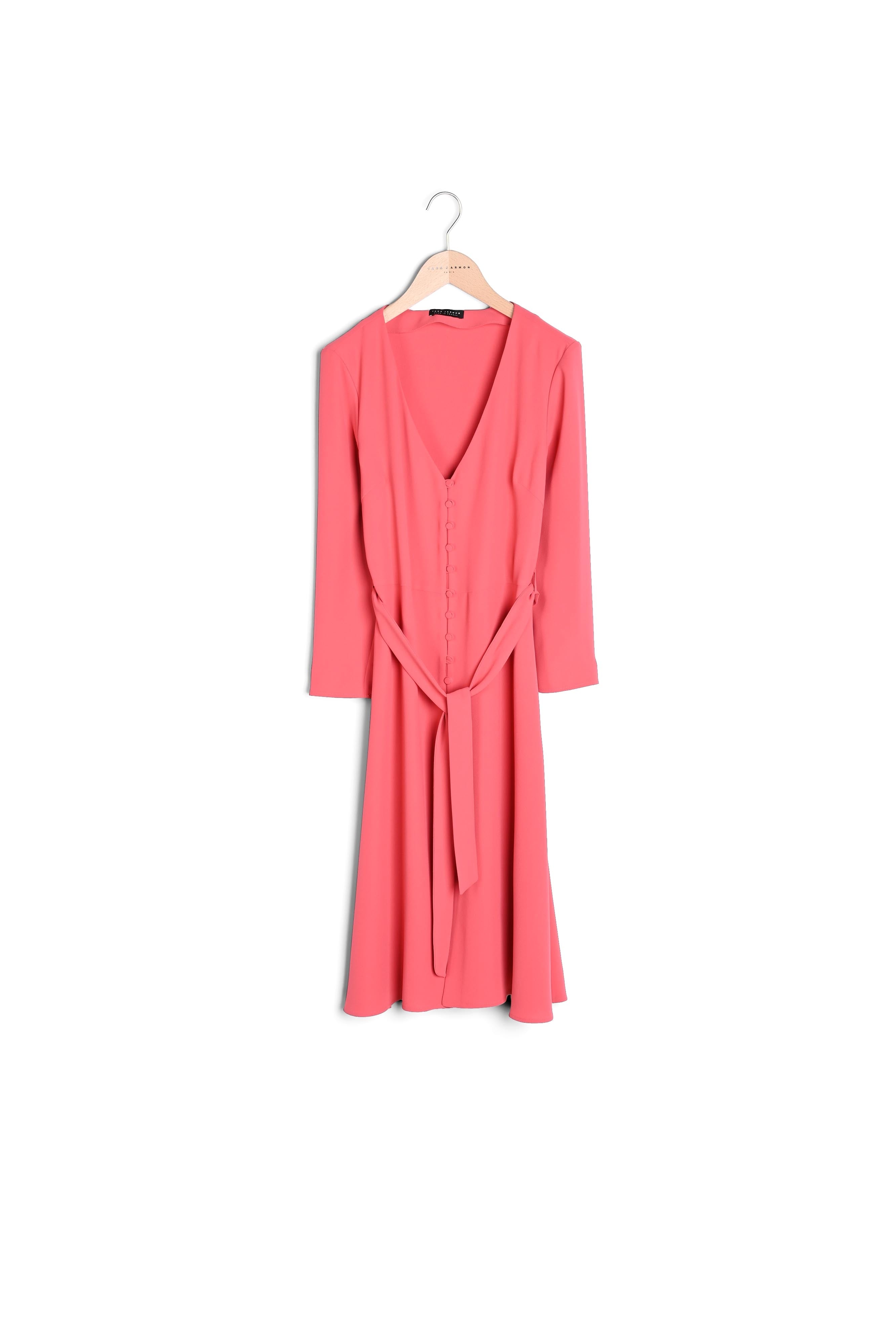 Robe Raynel framboise en crêpe Faume - seconde main