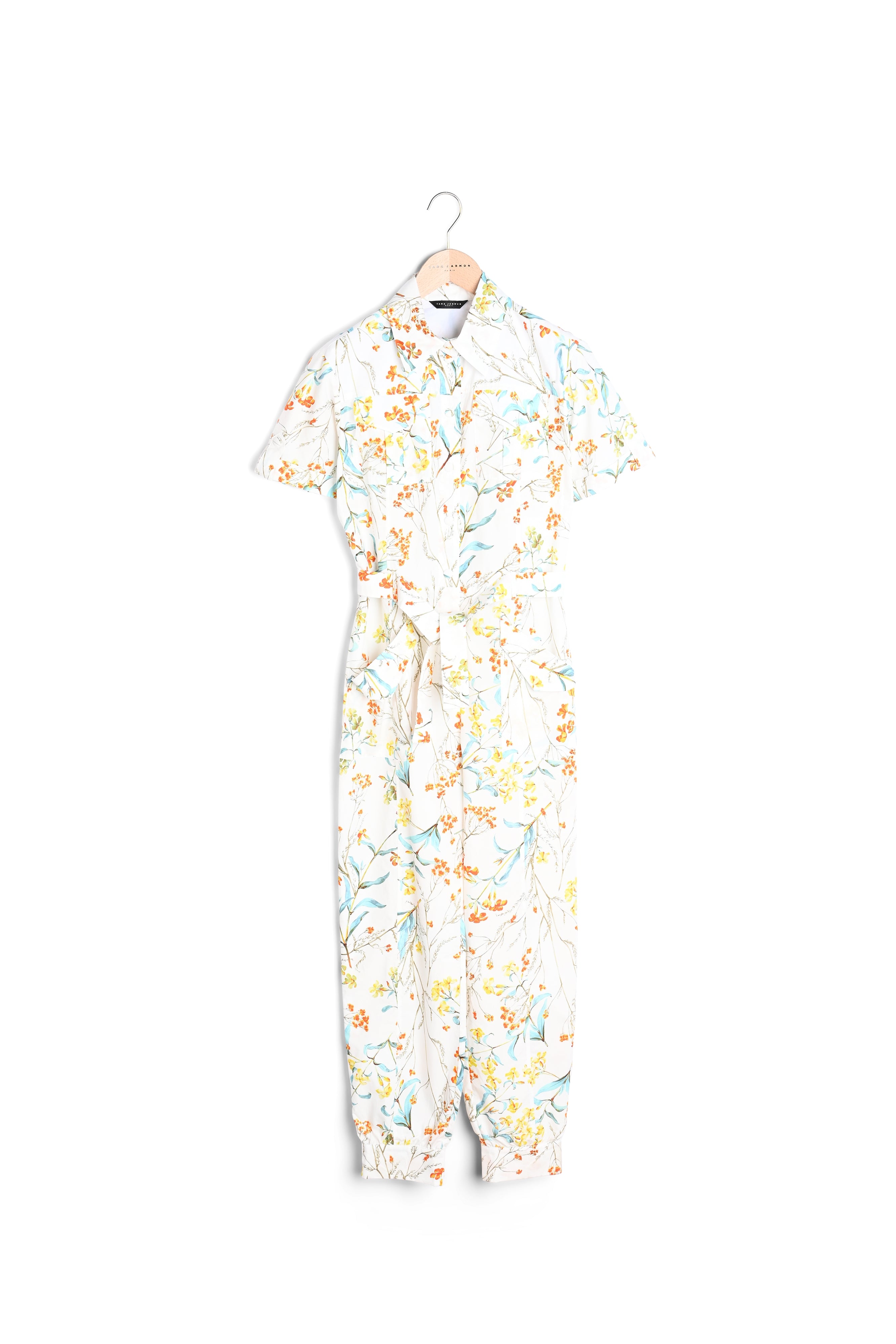 Combinaison Cosma blanche imprimé fleuri en popeline de coton Faume - seconde main