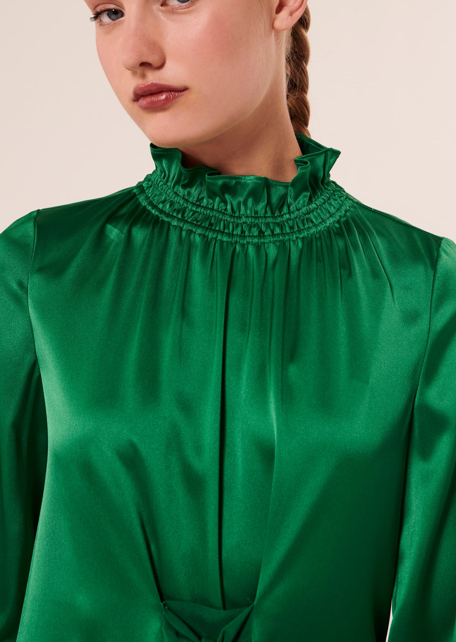 Robe Ronnie verte en satin fluide Faume - seconde main