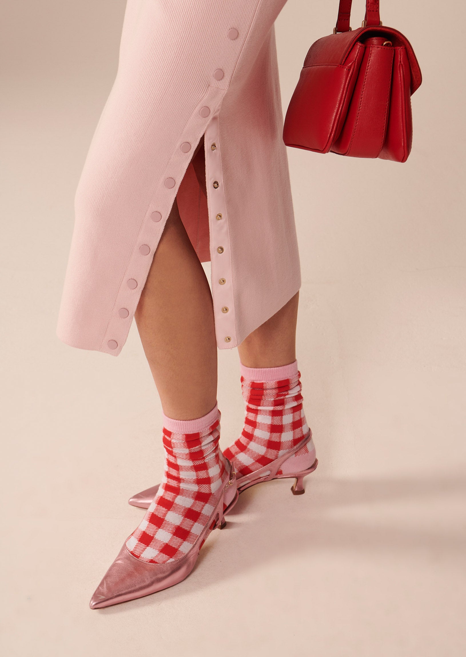 Jupe Justine rose pâle en coton compacte Faume - seconde main