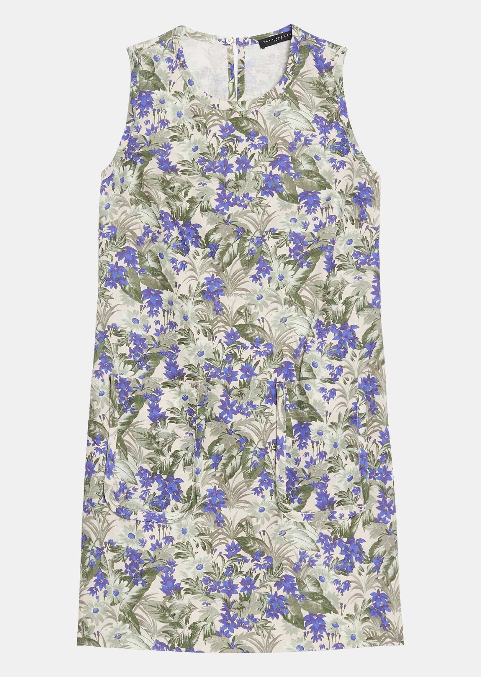 Robe Rippi écrue imprimé pampa et fleurs en lin Faume - seconde main