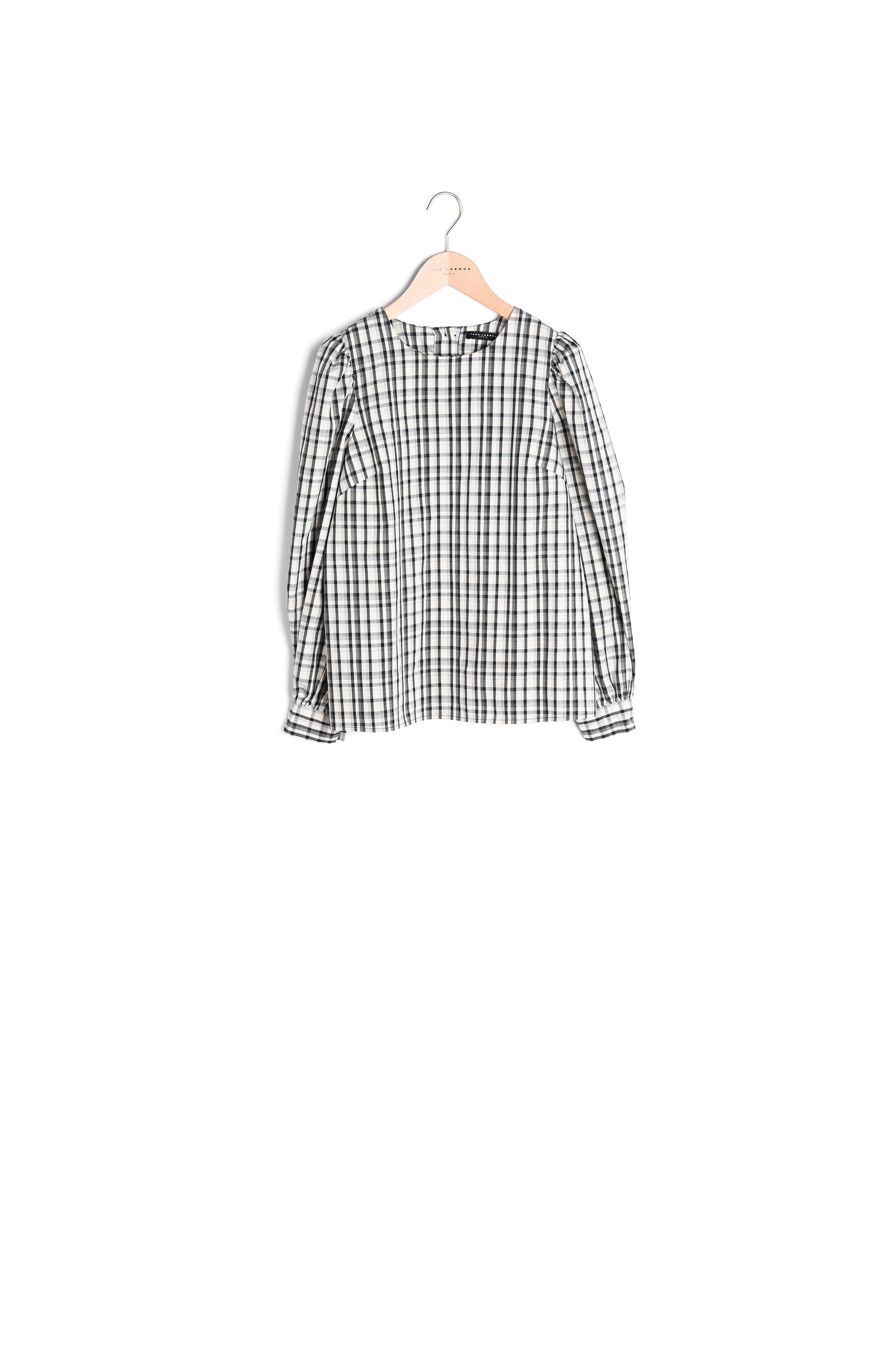 Top Tonina écrue à carreaux en popeline Faume - seconde main