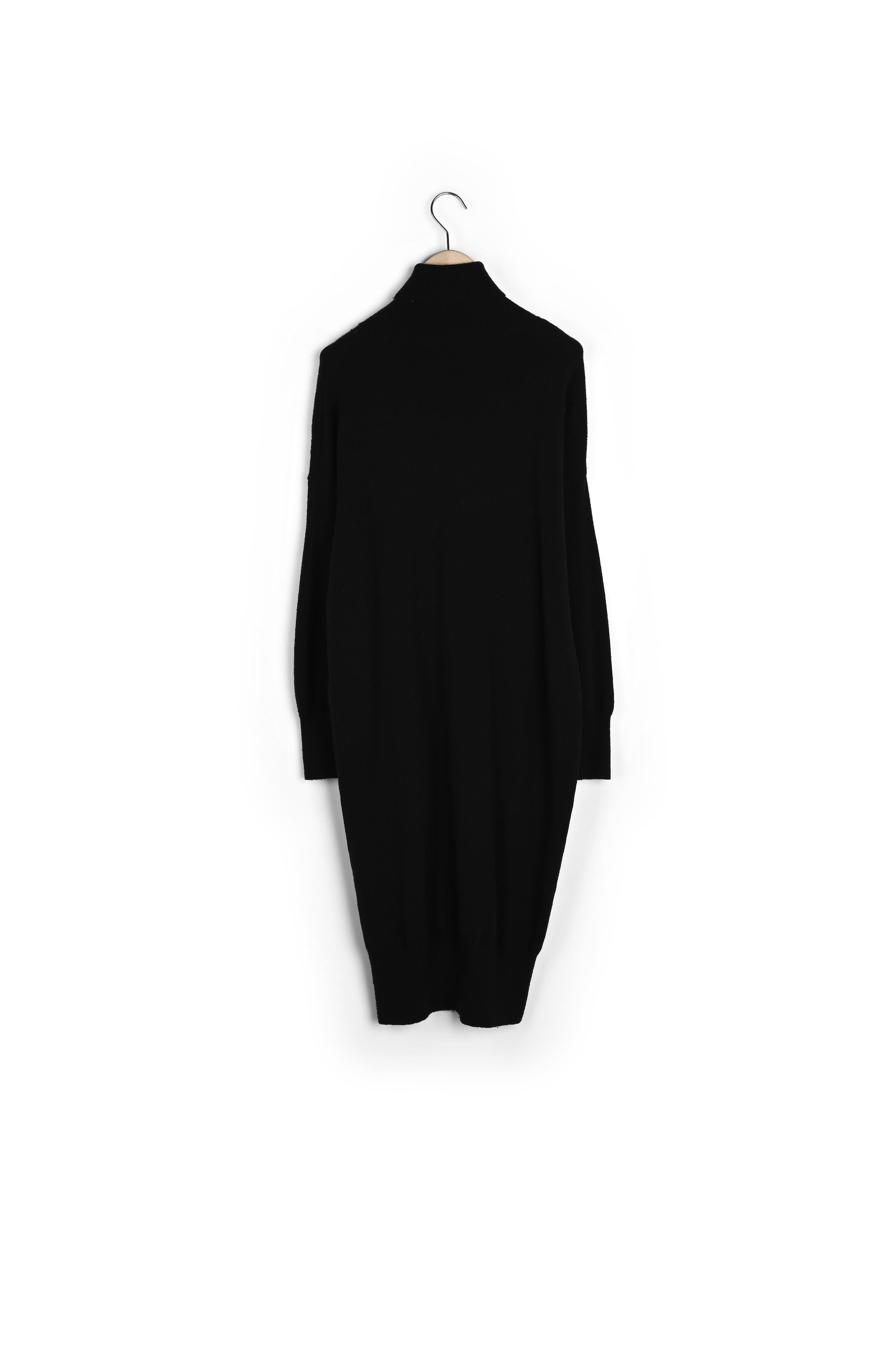 Robe pull Rybbi noire en merinos et cachemire Faume - seconde main