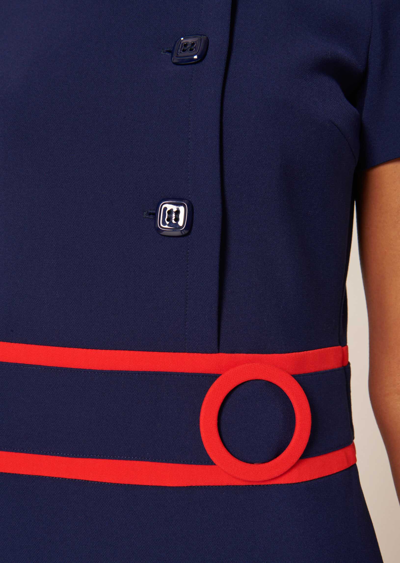 Robe Ryema bleu marine en toile double Faume - seconde main