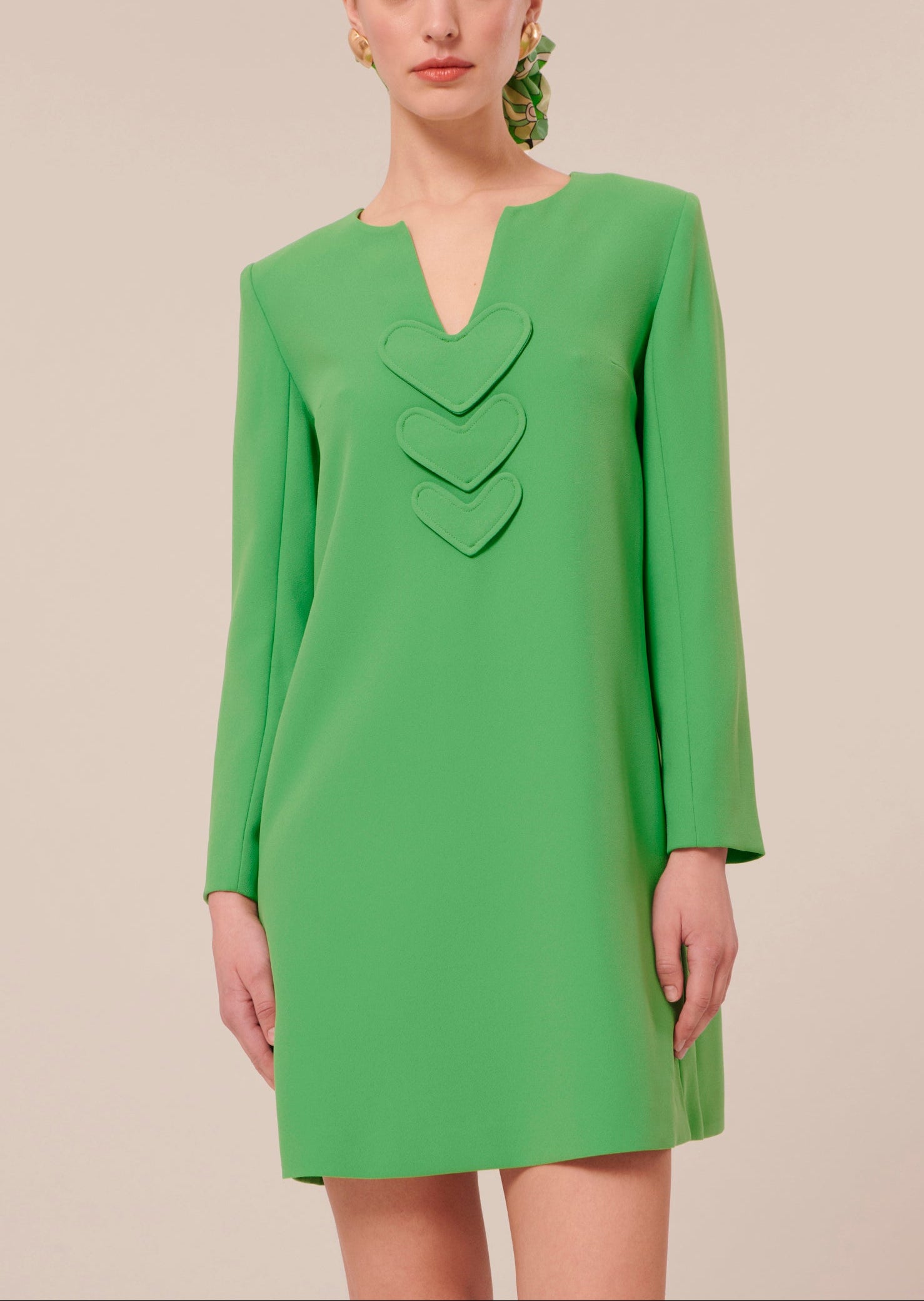 Robe Rhea verte en crêpe Faume - seconde main