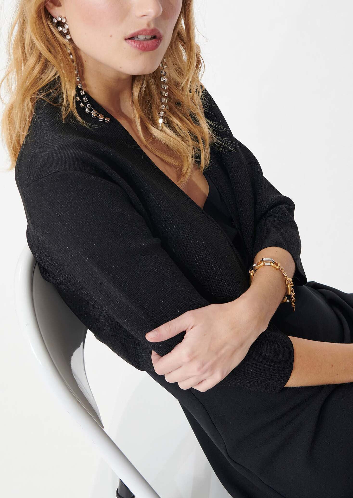 Gilet Groom noir court en maille compacte Faume - seconde main