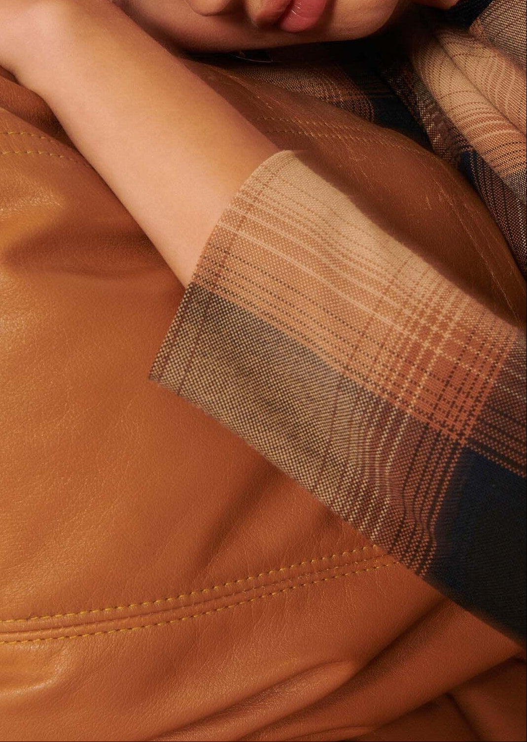 Robe Raijan camel en tartan Faume - seconde main