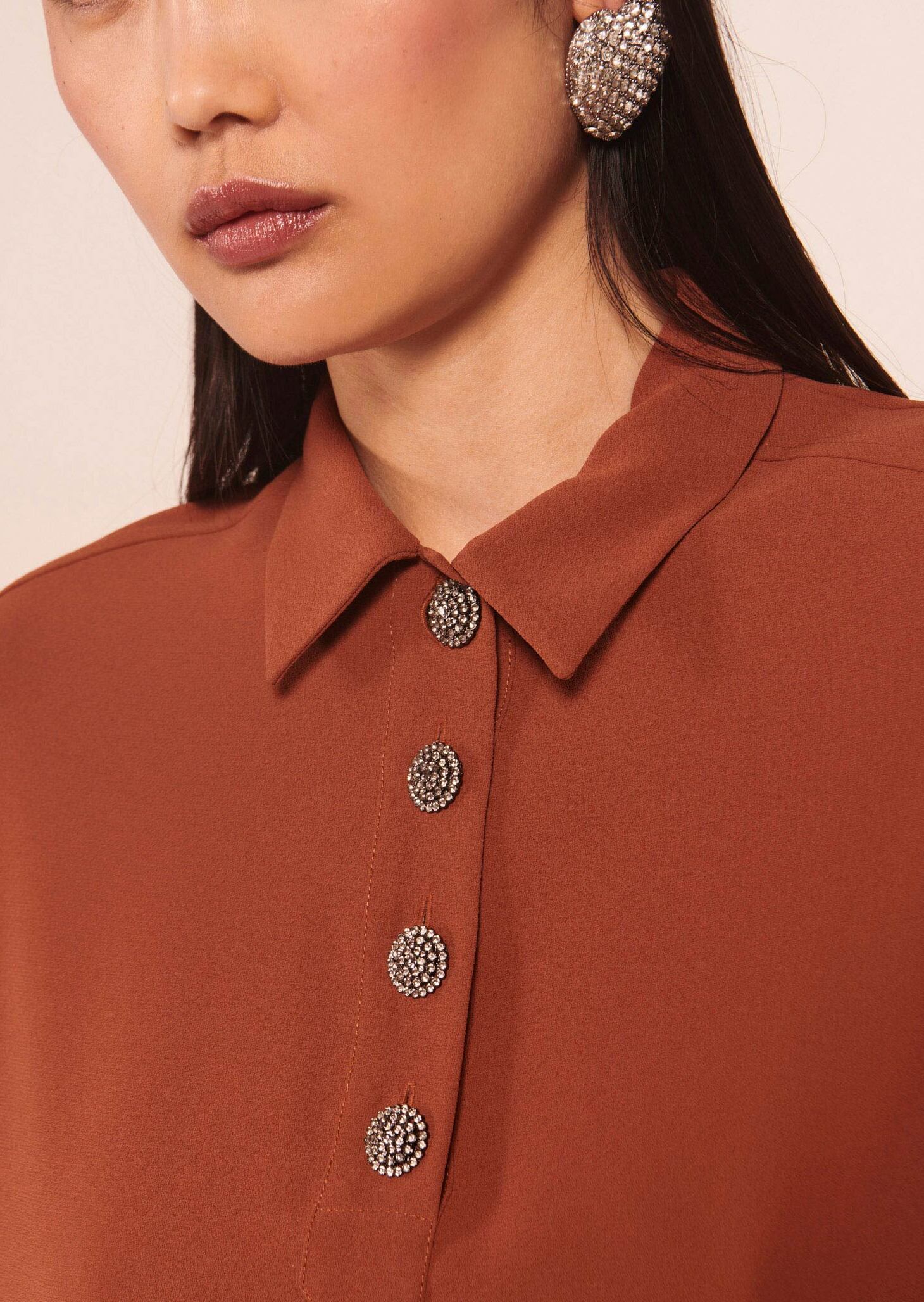 Robe Reva marron en crêpe Faume - seconde main