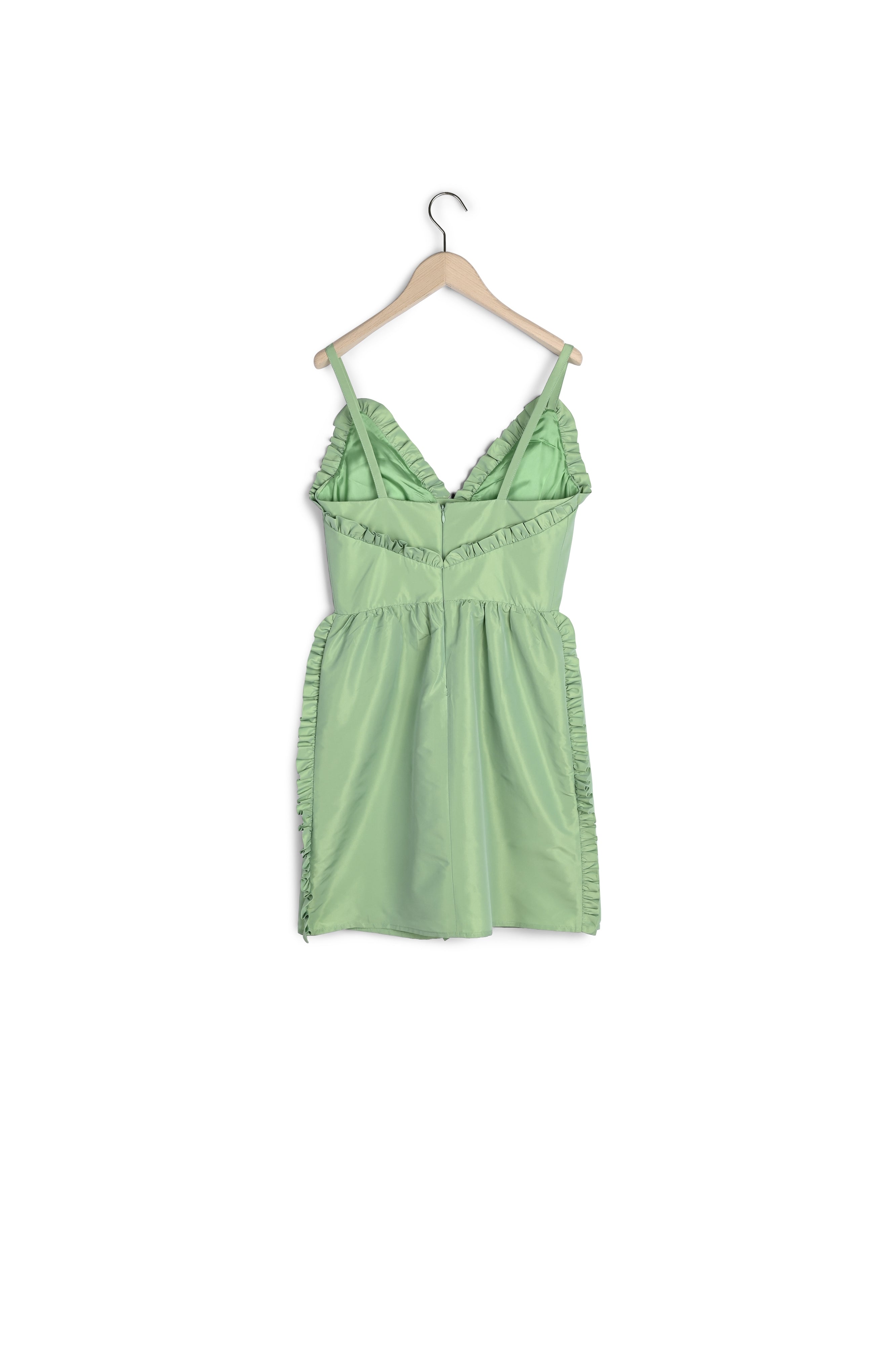 Robe Romarin verte en taffetas Faume - seconde main