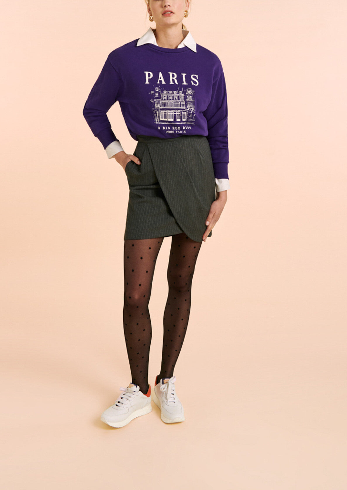 Jupe Jolie drapée à rayures Faume - seconde main