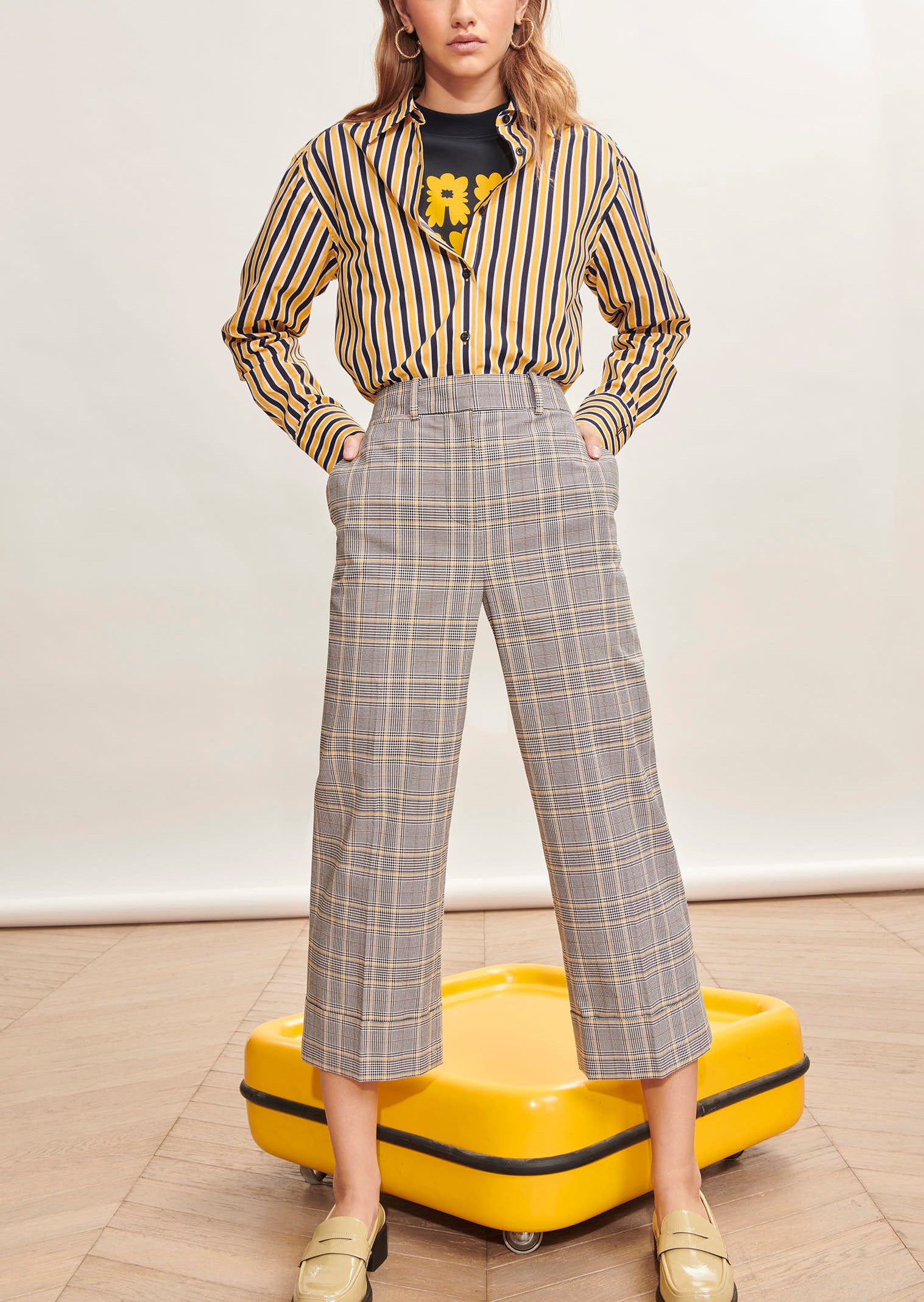 Pantalon Piper noir en tartan Faume - seconde main