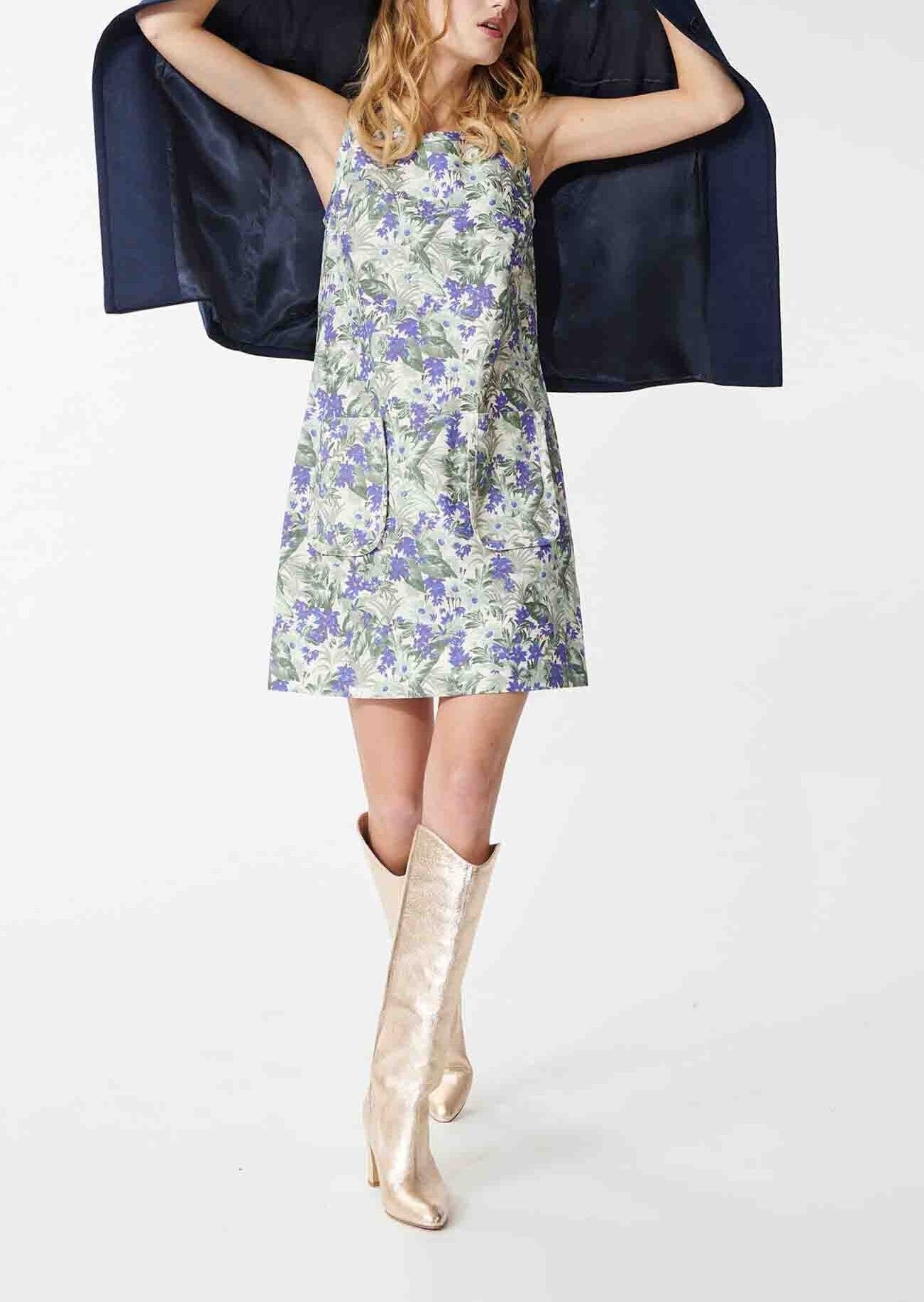 Robe Rippi écrue imprimé pampa et fleurs en lin Faume - seconde main